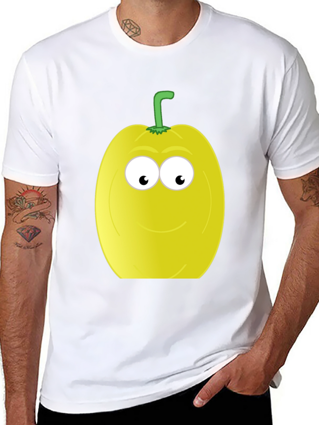 Funny Fruit Face T-Shirt - Black Cotton Tee
