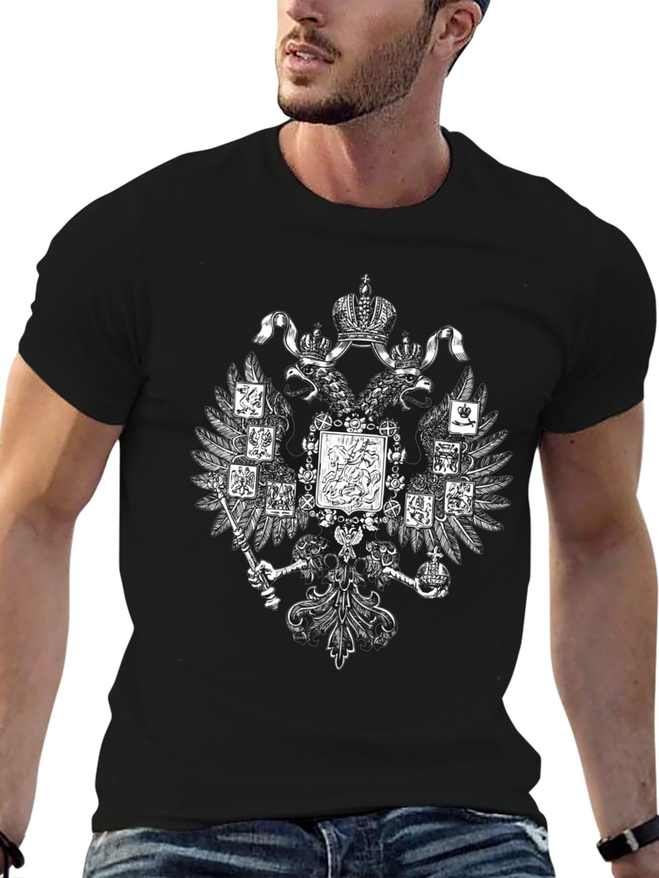 Imperial Eagle Graphic T-Shirt - Black