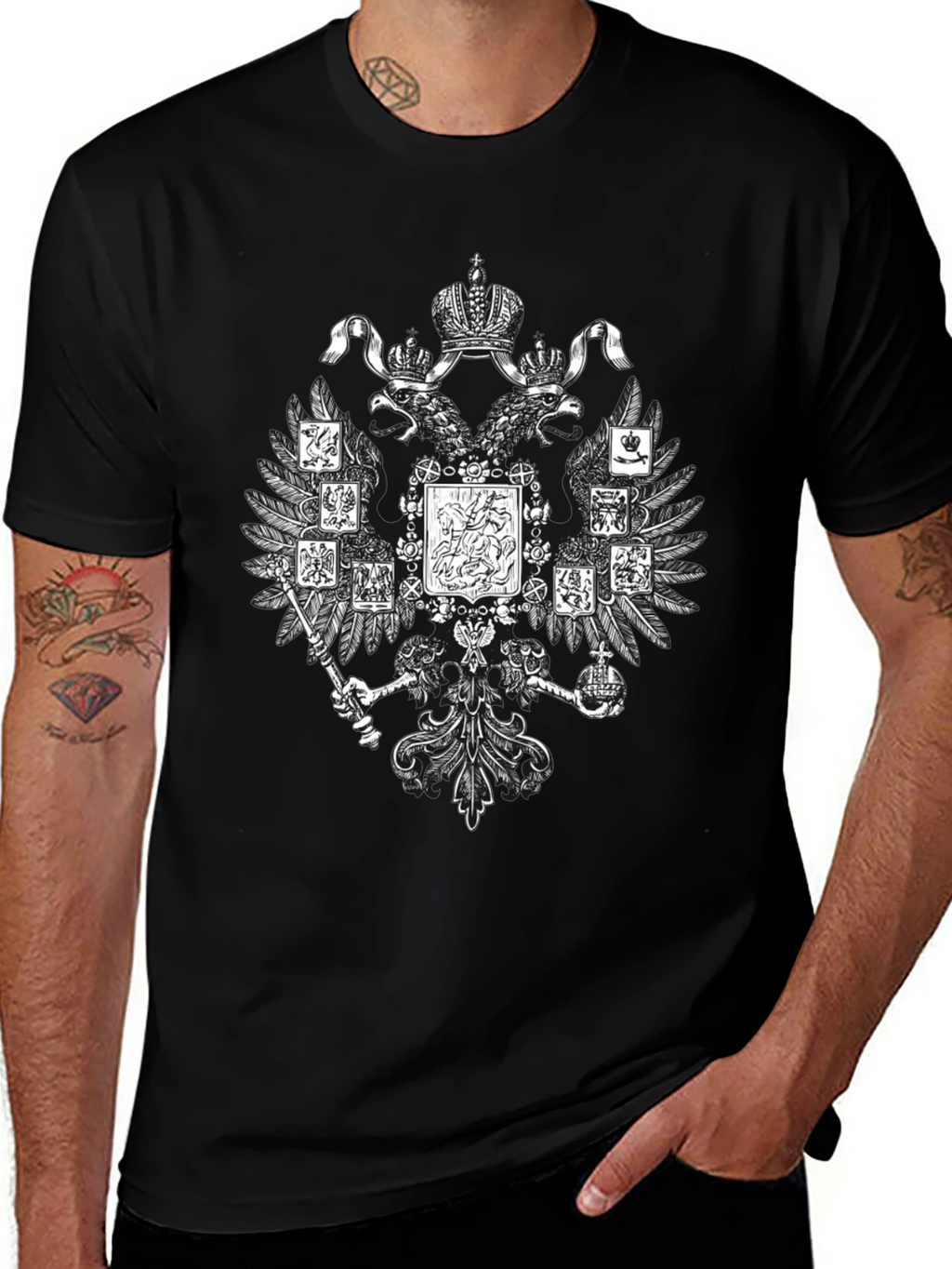Imperial Eagle Graphic T-Shirt - Black