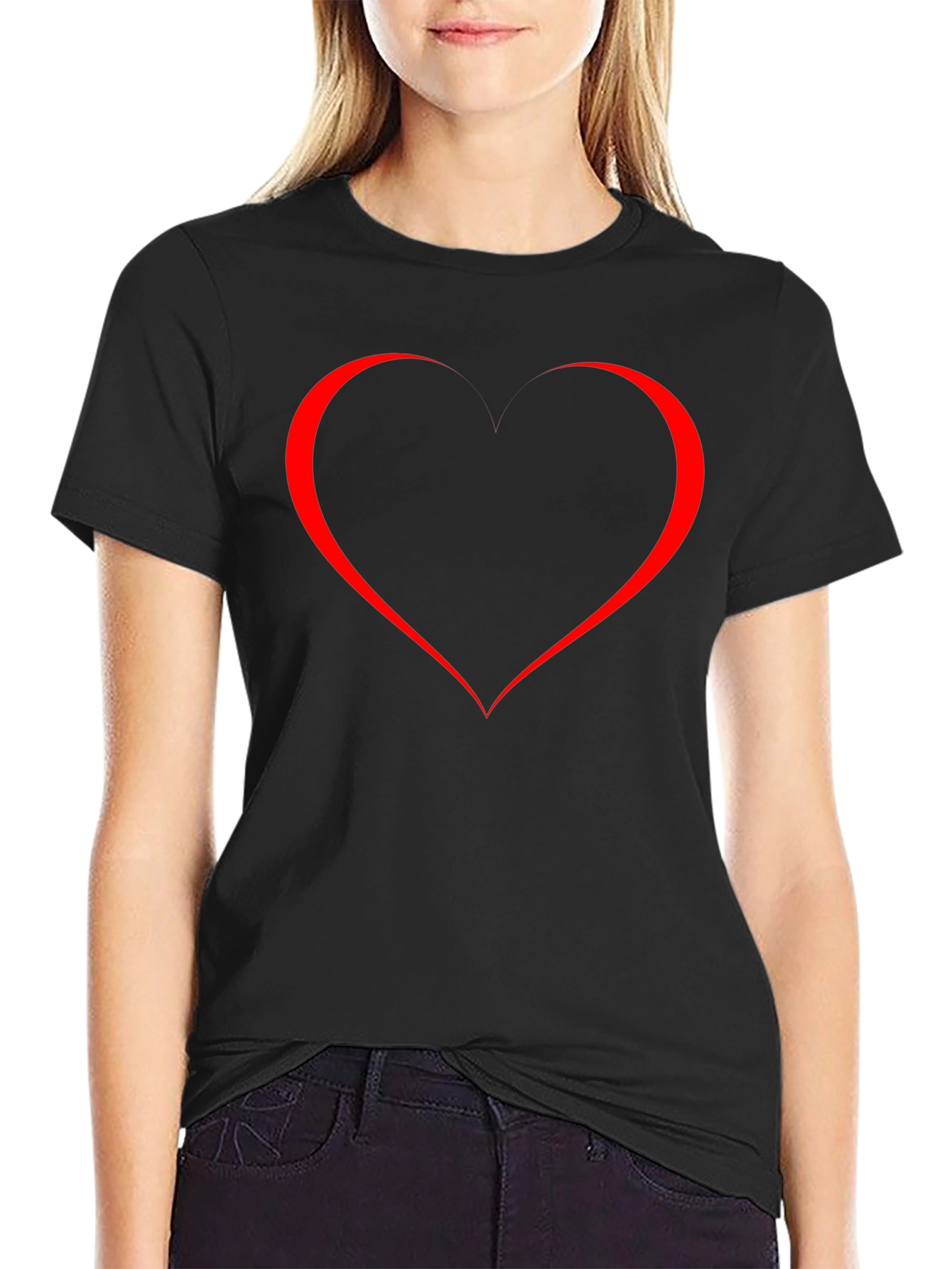 Heart Graphic Black T-Shirt - Stylish & Trendy