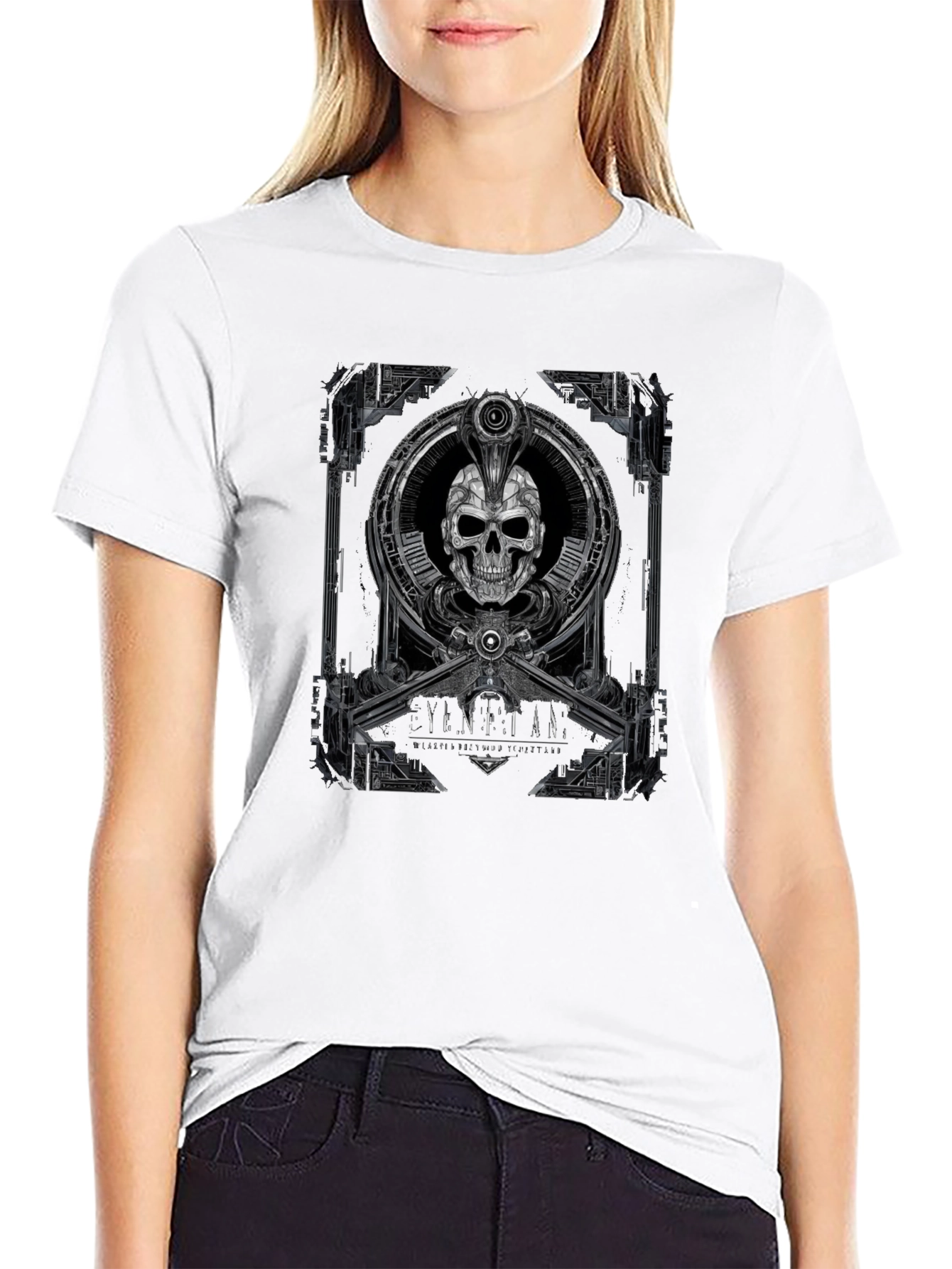 Steampunk Skull Graphic Tee - Mens Black T-Shirt