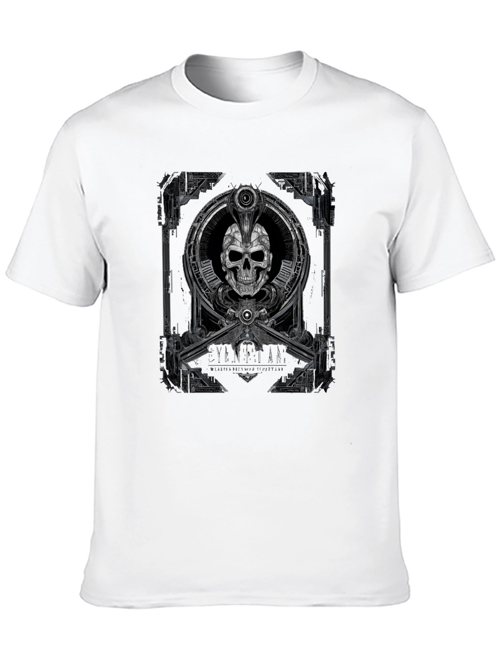 Steampunk Skull Graphic Tee - Mens Black T-Shirt