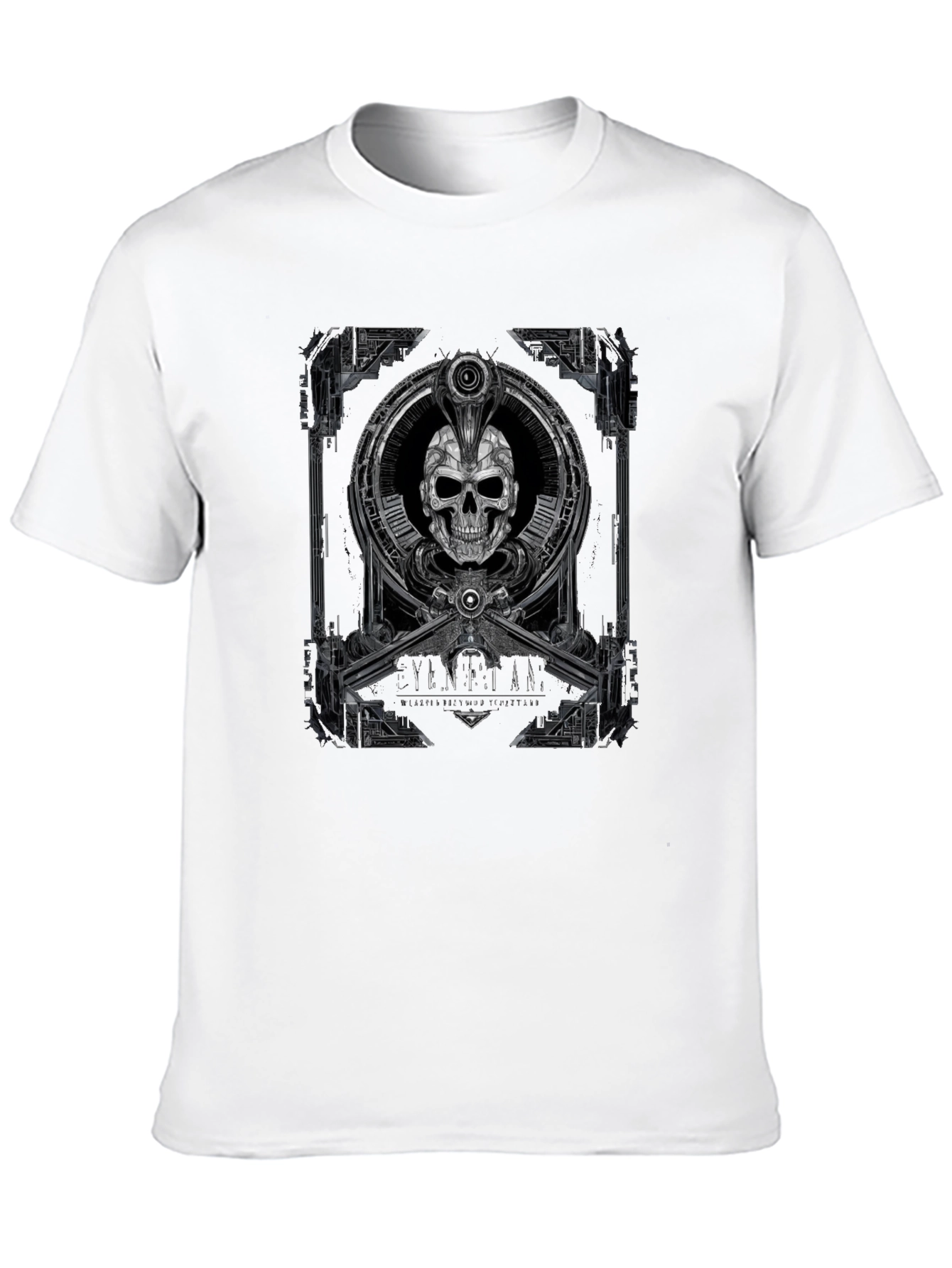Steampunk Skull Graphic Tee - Mens Black T-Shirt