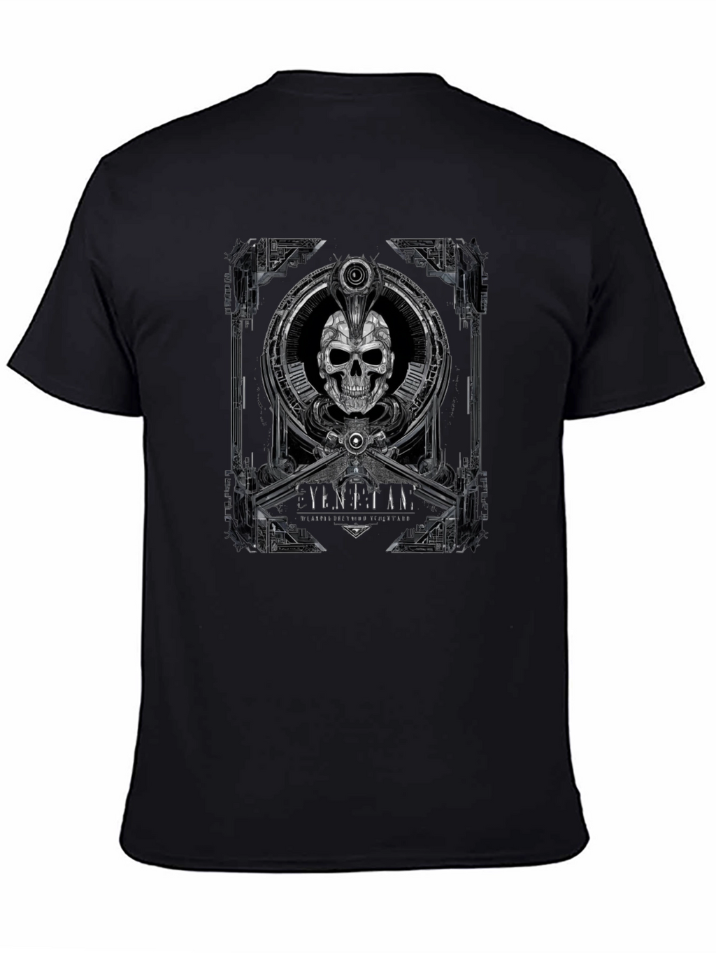 Steampunk Skull Graphic Tee - Mens Black T-Shirt