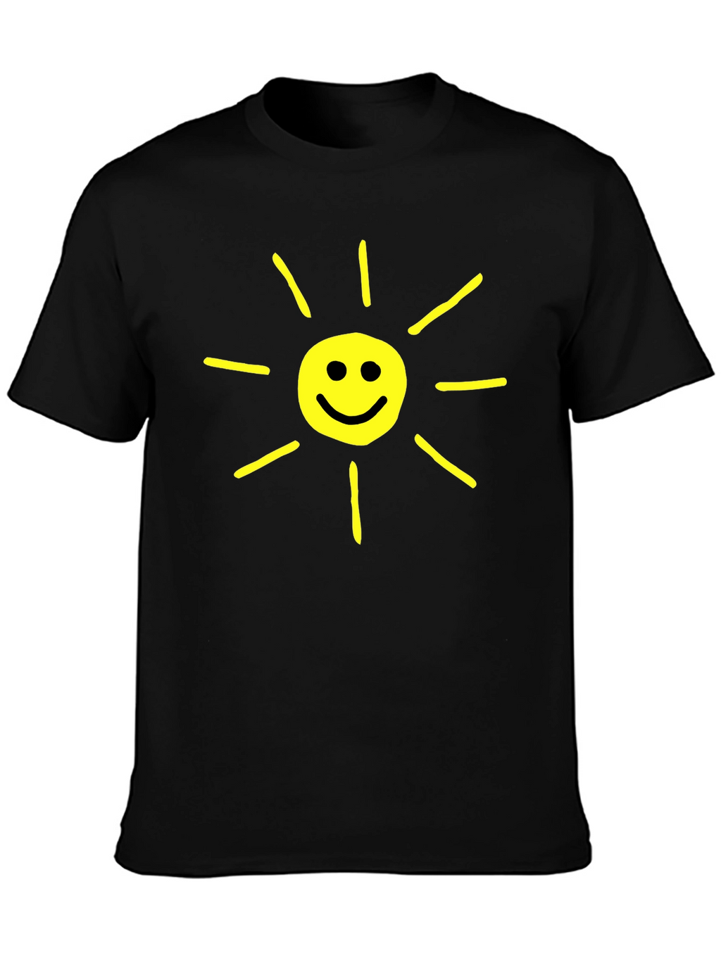 Happy Sunshine Graphic T-Shirt - Black Crew Neck