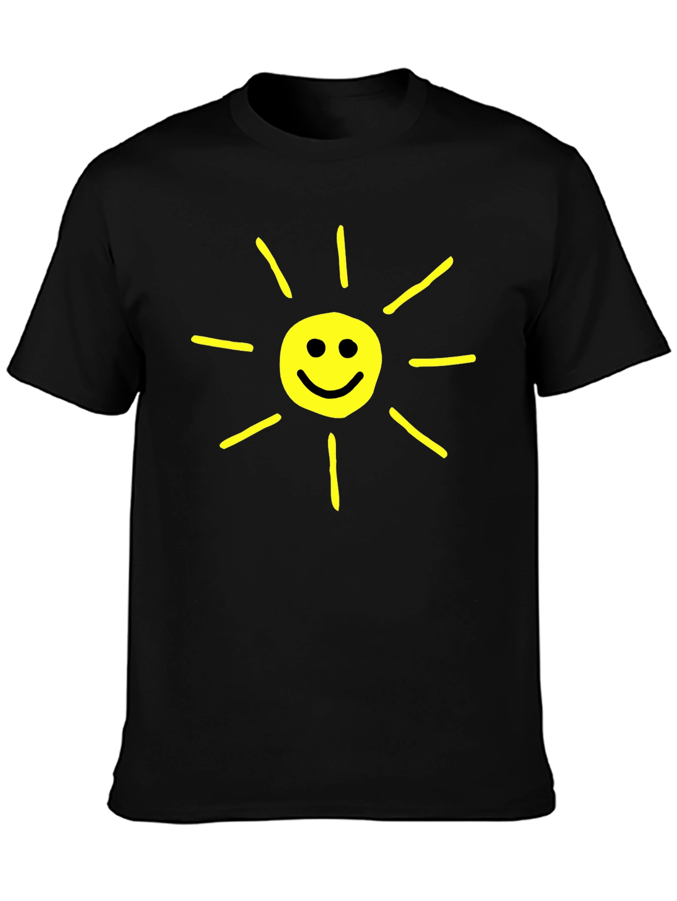 Happy Sunshine Graphic T-Shirt - Black Crew Neck