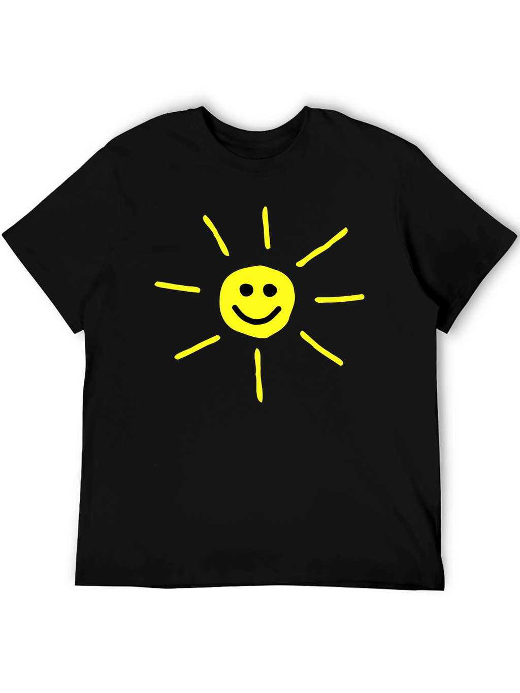 Happy Sunshine Graphic T-Shirt - Black Crew Neck