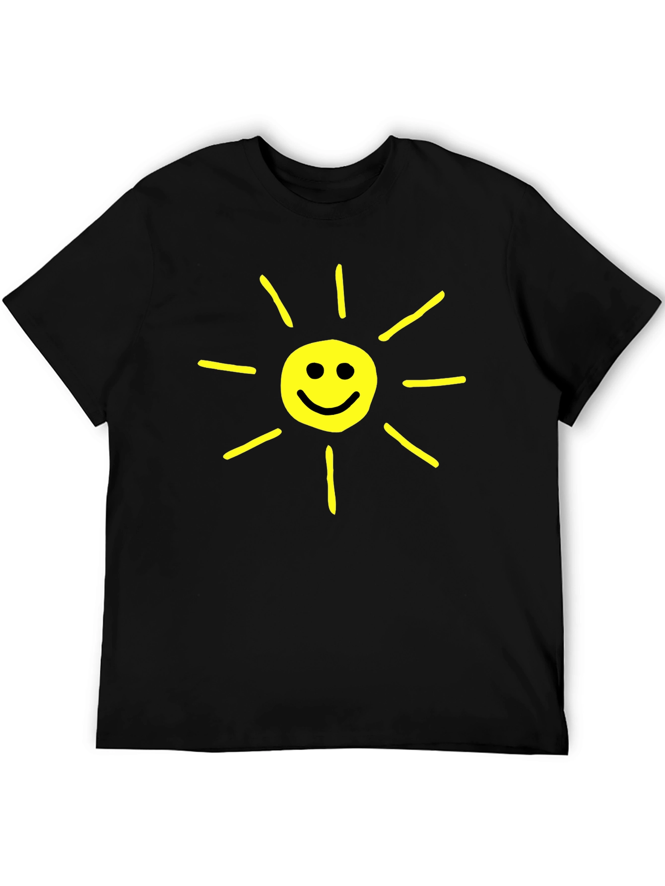 Happy Sunshine Graphic T-Shirt - Black Crew Neck