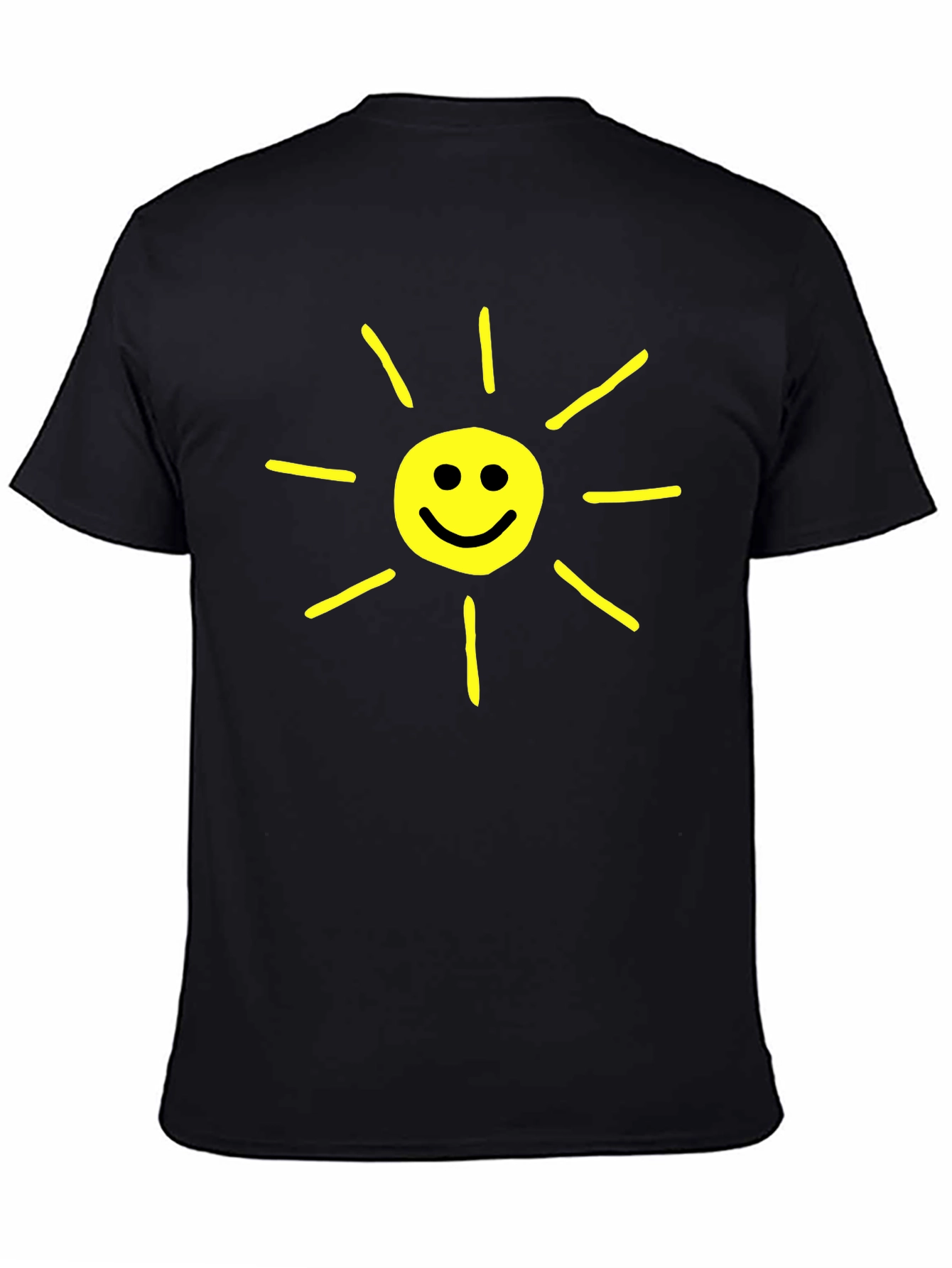 Happy Sunshine Graphic T-Shirt - Black Crew Neck