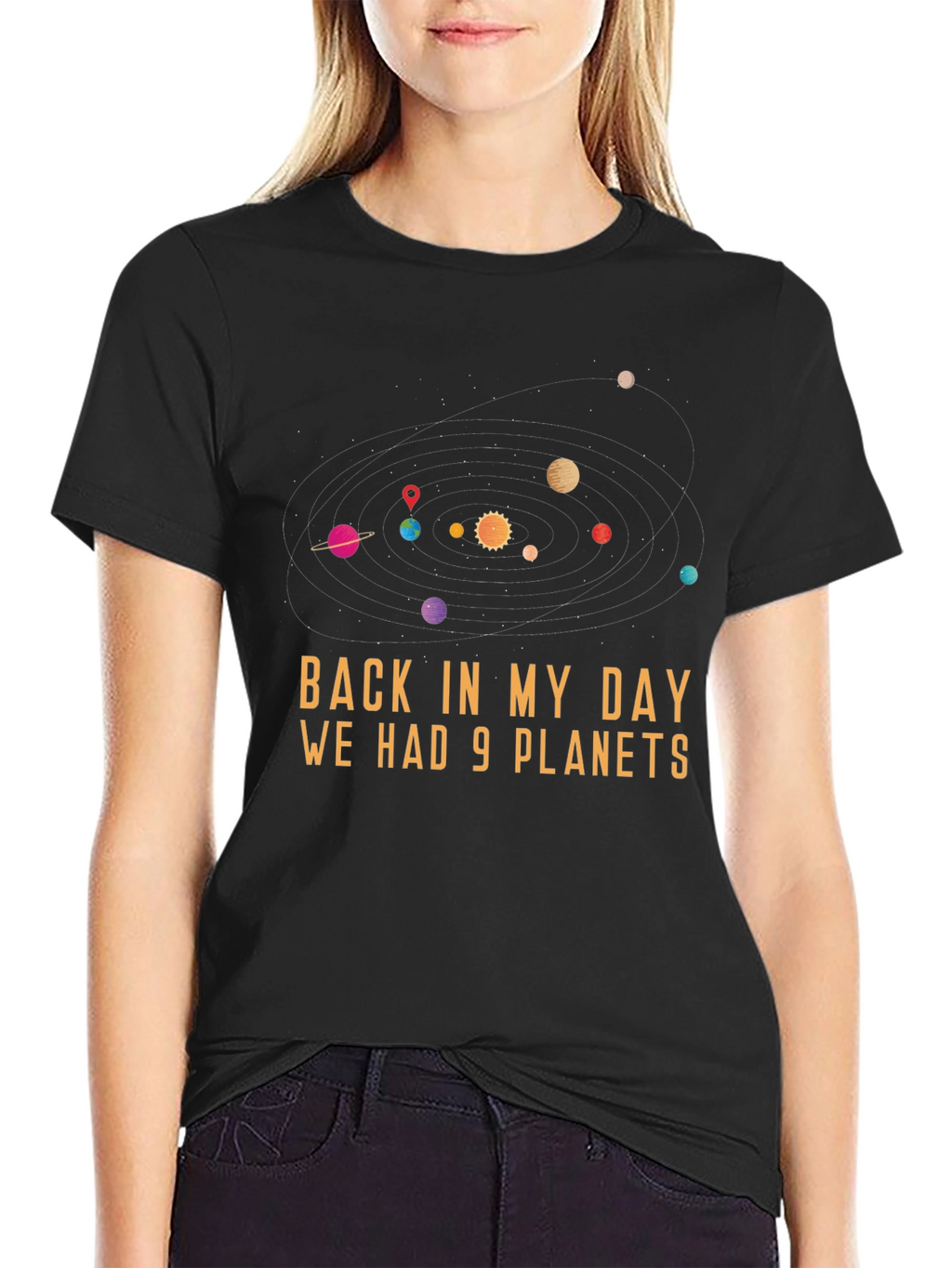 9 Planets T-Shirt - Retro Space Humor Tee