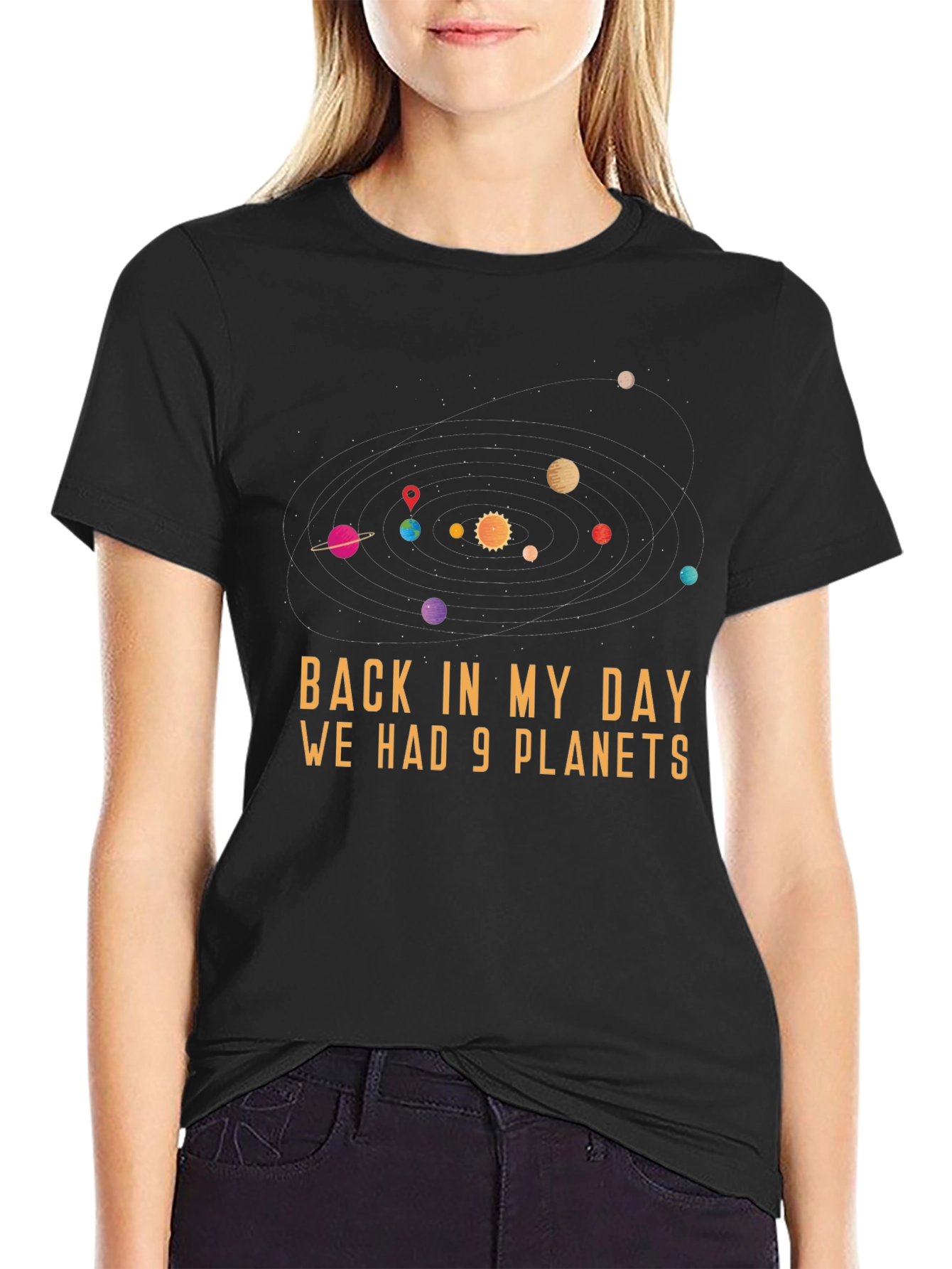 9 Planets T-Shirt - Retro Space Humor Tee