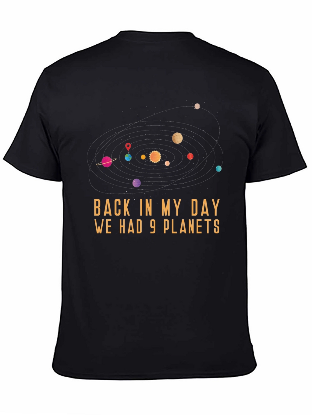 9 Planets T-Shirt - Retro Space Humor Tee