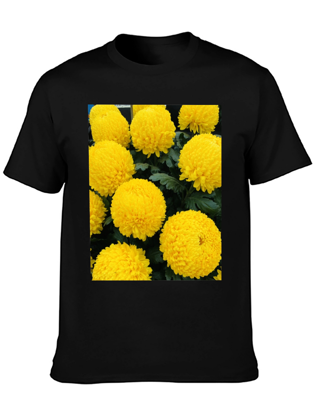 Floral Print T-Shirt - Sunny Yellow Flowers