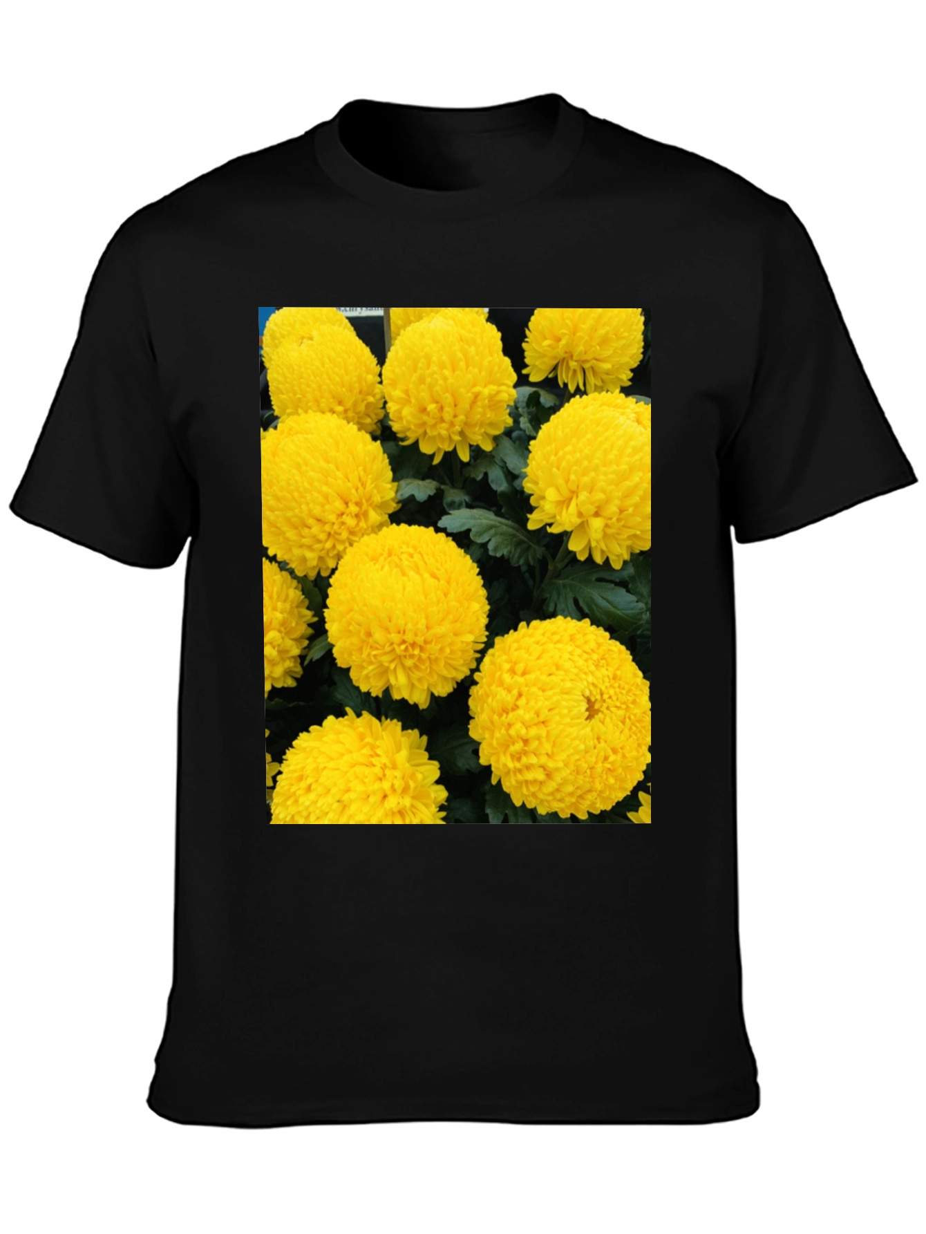 Floral Print T-Shirt - Sunny Yellow Flowers