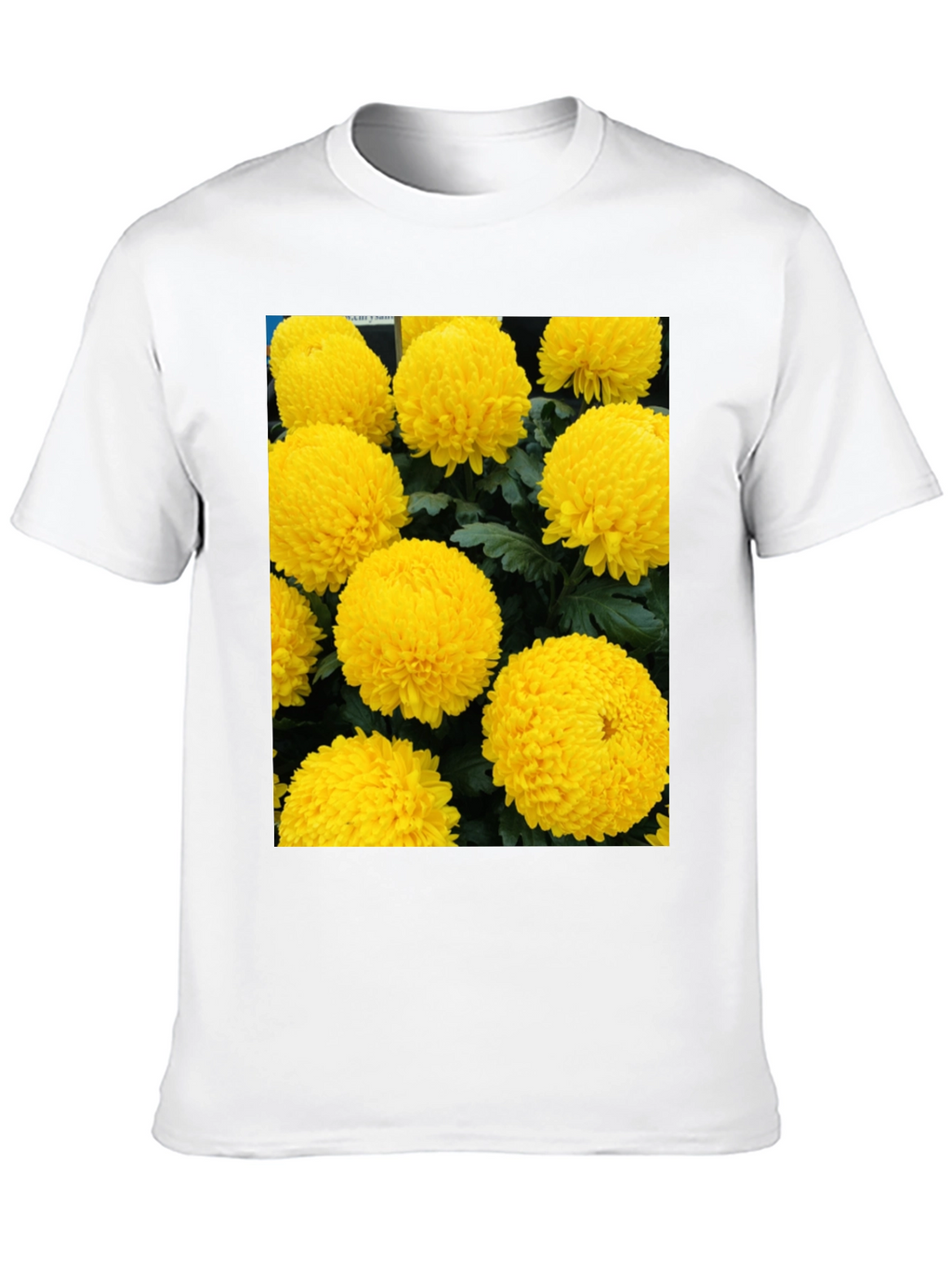 Floral Print T-Shirt - Sunny Yellow Flowers