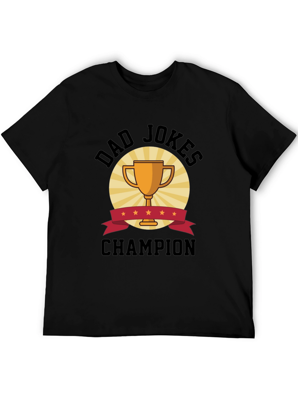 Dad Jokes Champion Black T-Shirt