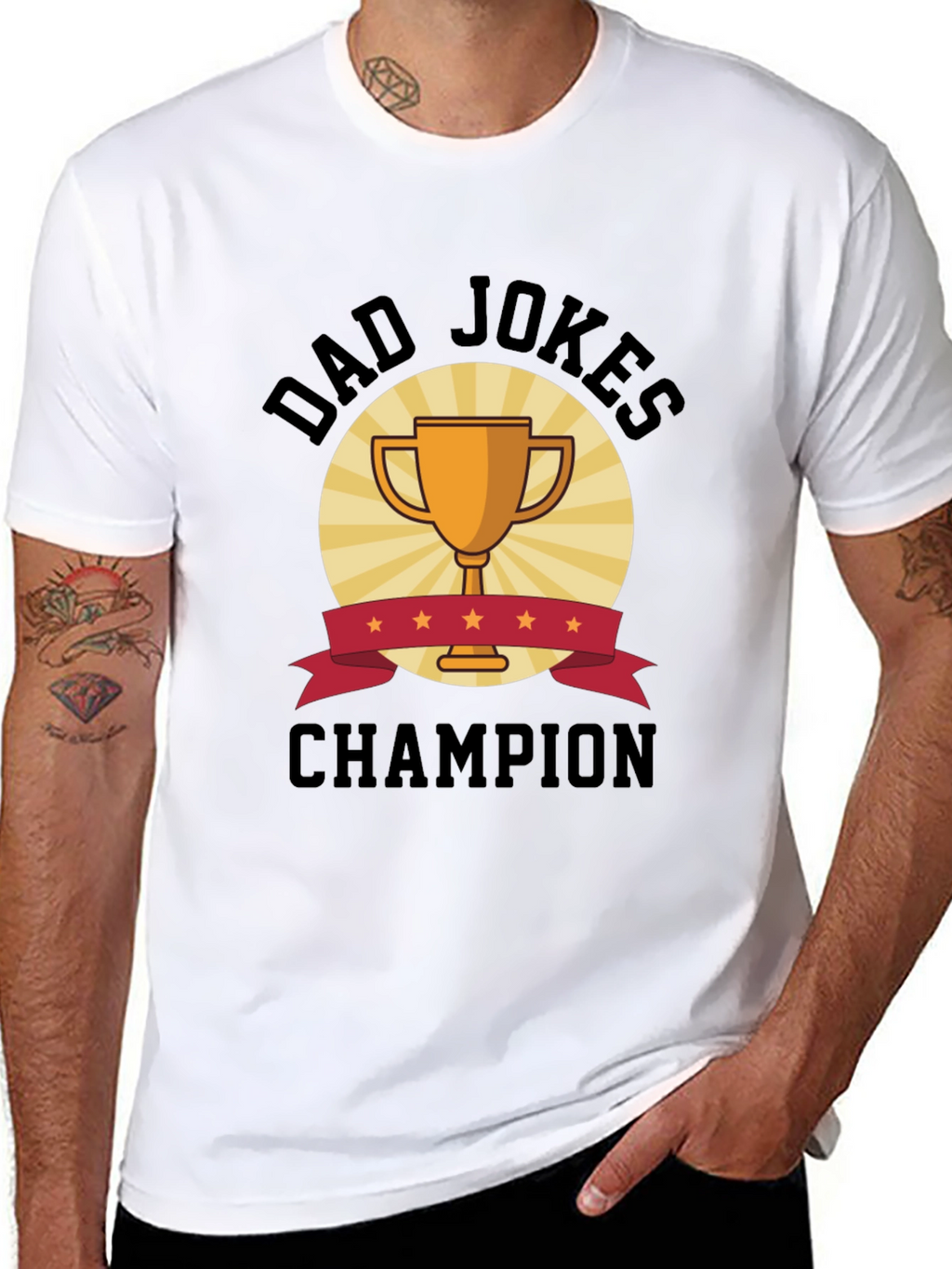 Dad Jokes Champion Black T-Shirt