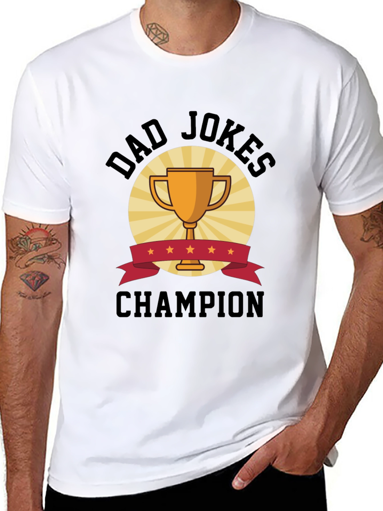 Dad Jokes Champion Black T-Shirt