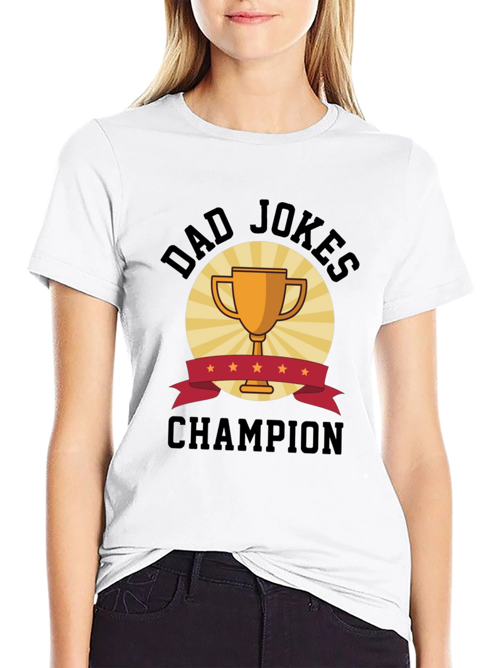 Dad Jokes Champion Black T-Shirt