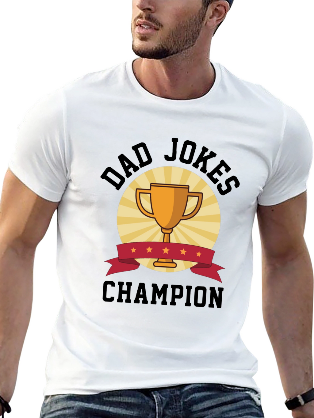 Dad Jokes Champion Black T-Shirt