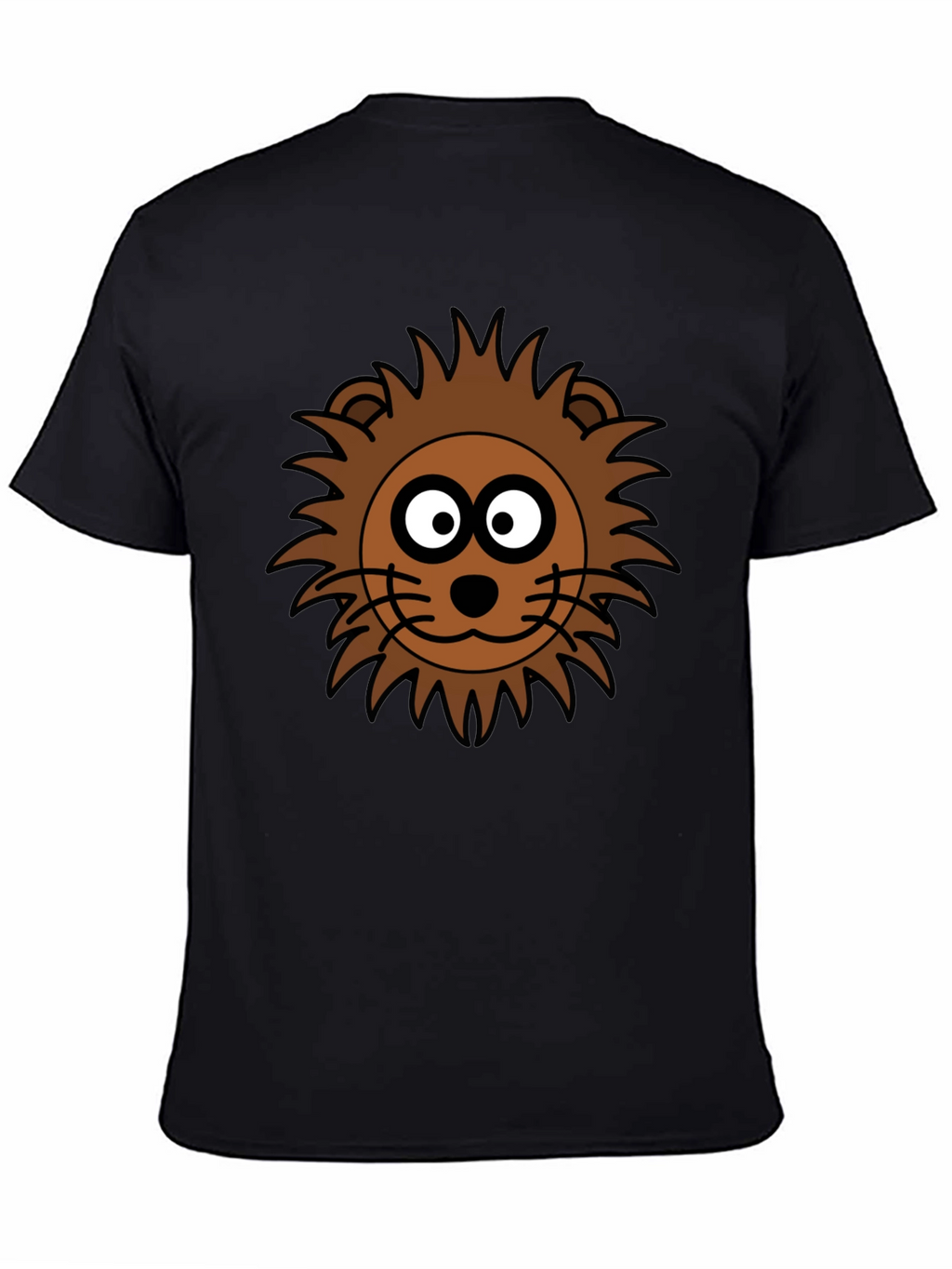 Cartoon Lion Graphic Black T-Shirt