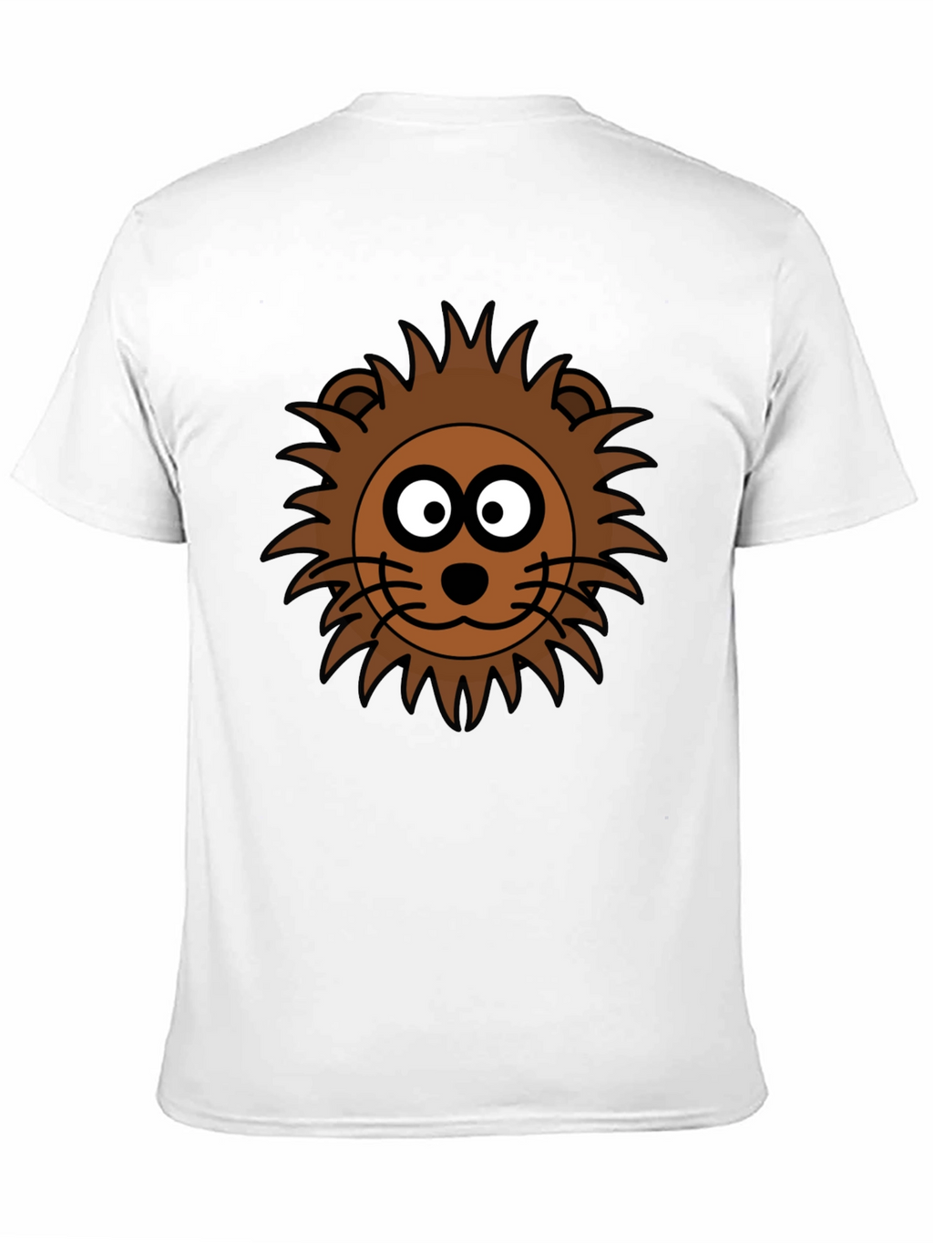 Cartoon Lion Graphic Black T-Shirt