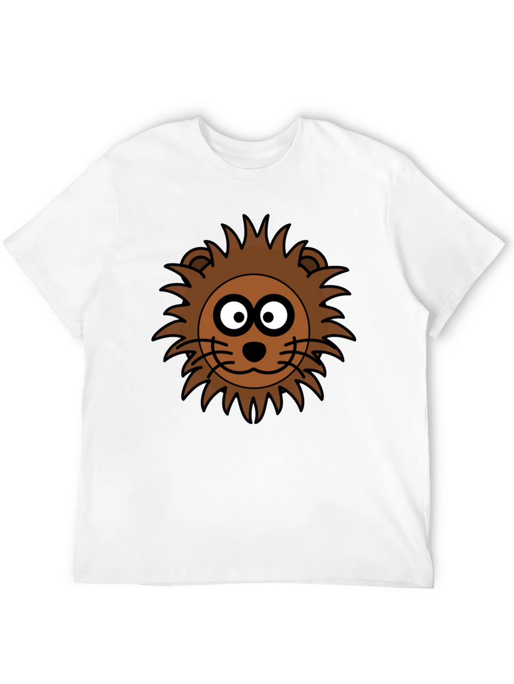 Cartoon Lion Graphic Black T-Shirt