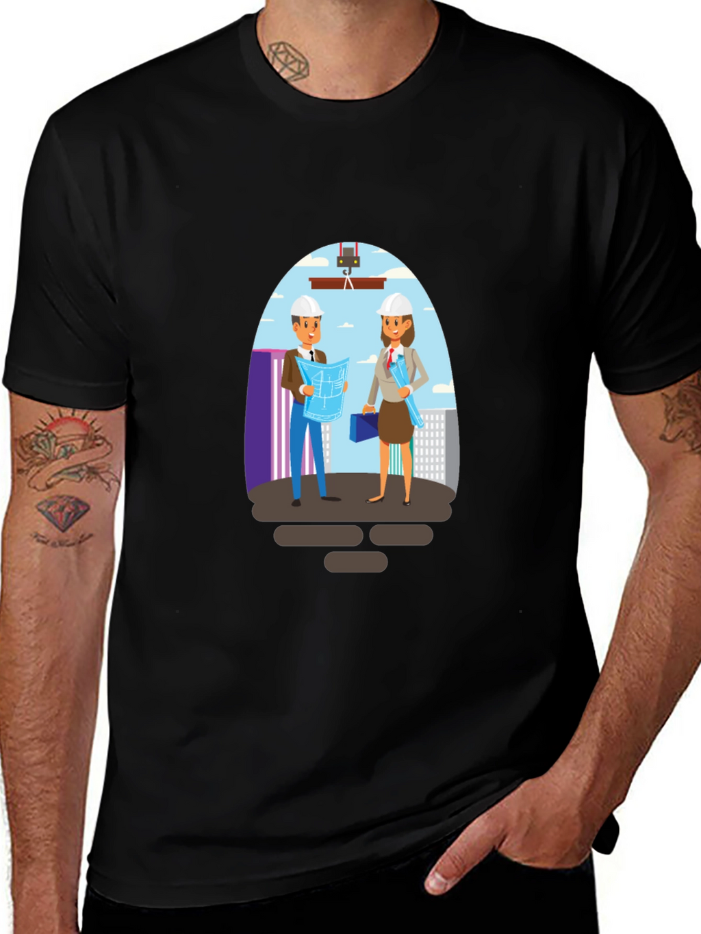 Construction Crew Graphic Tee - Architect Shirt
