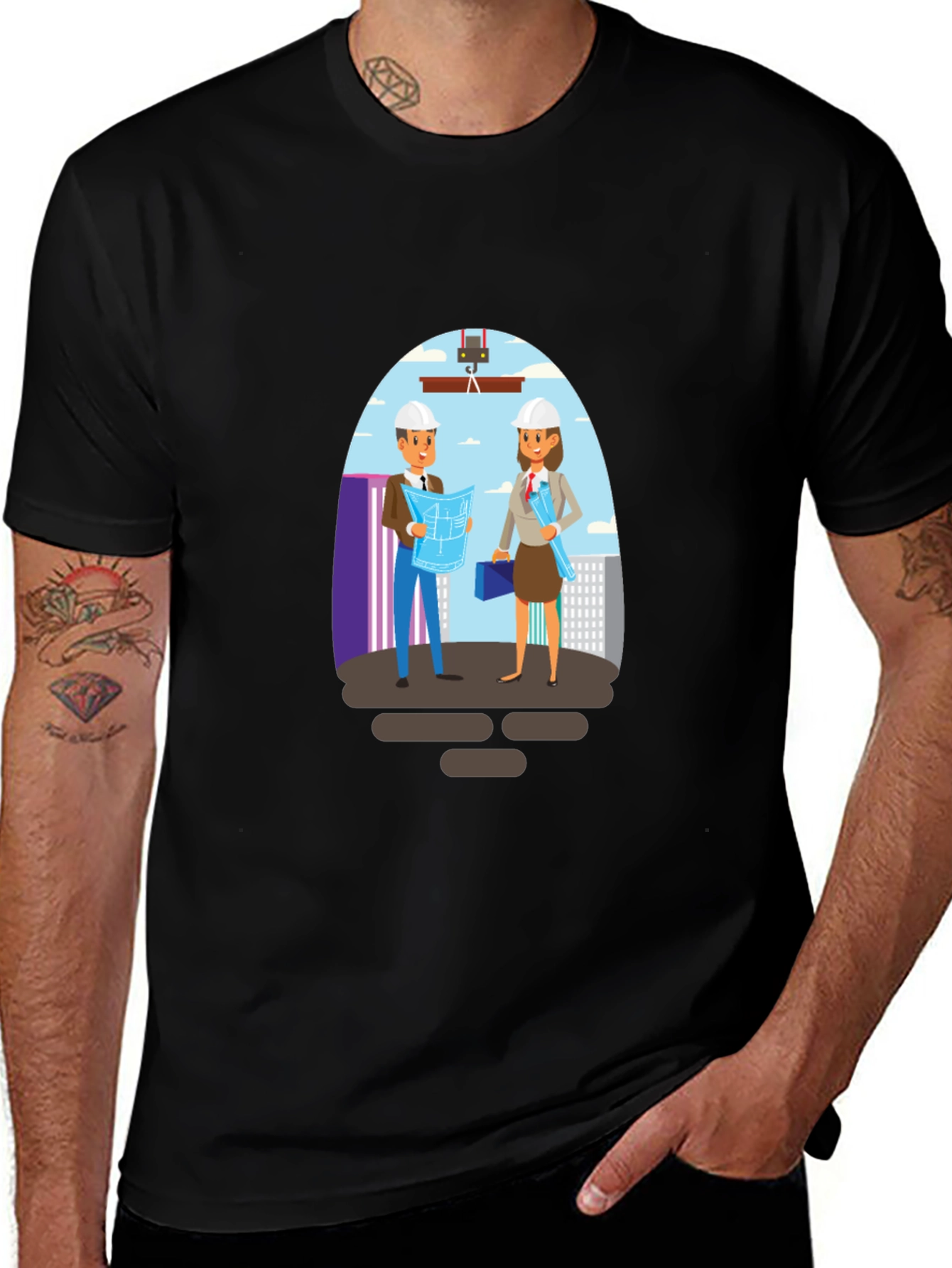 Construction Crew Graphic Tee - Architect Shirt