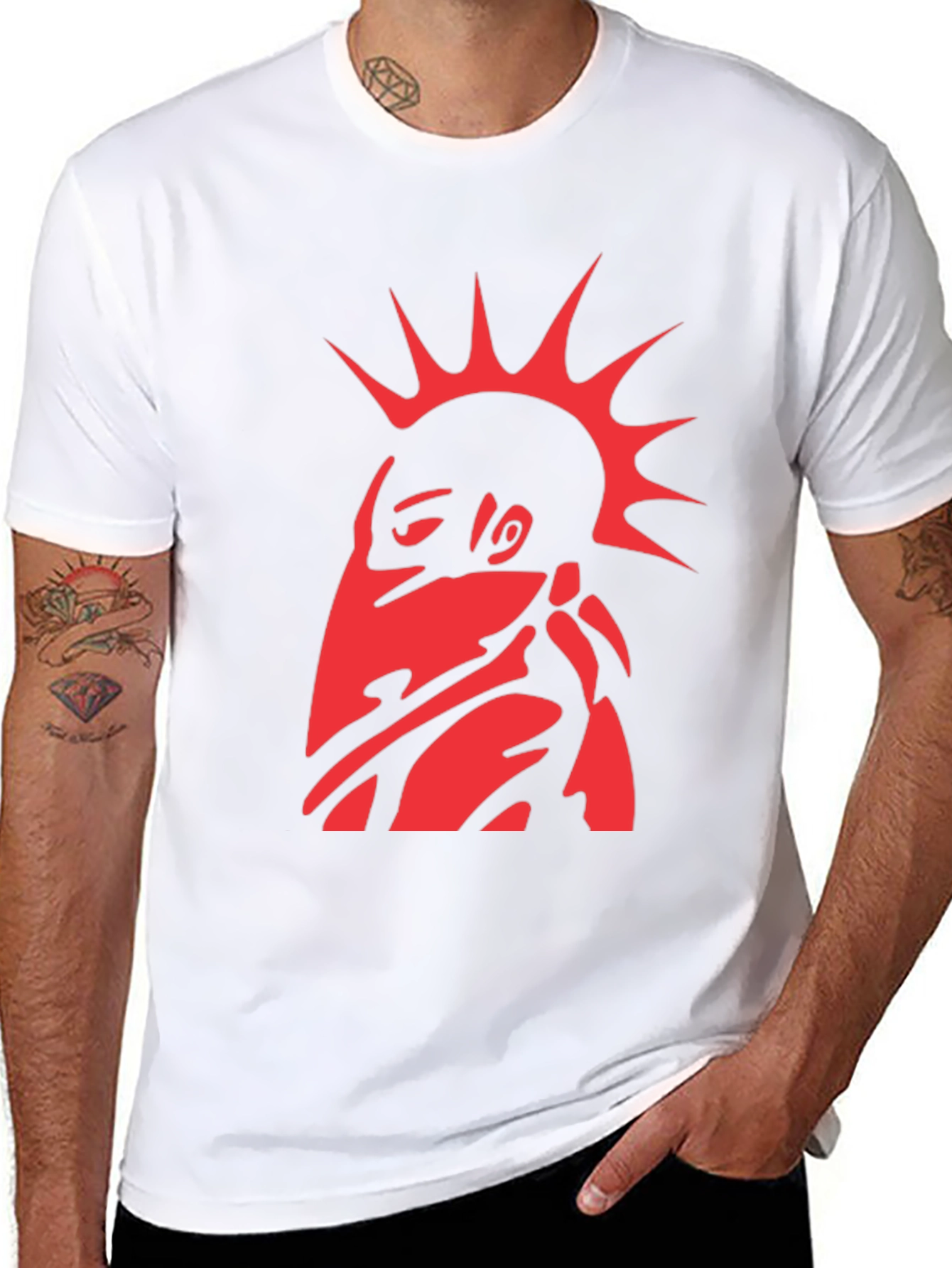 Edgy Red Punk Graphic T-Shirt