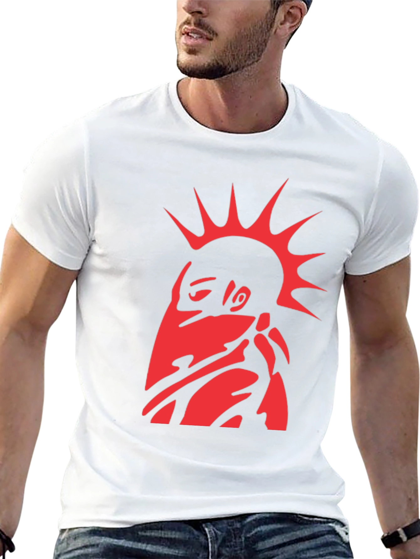 Edgy Red Punk Graphic T-Shirt