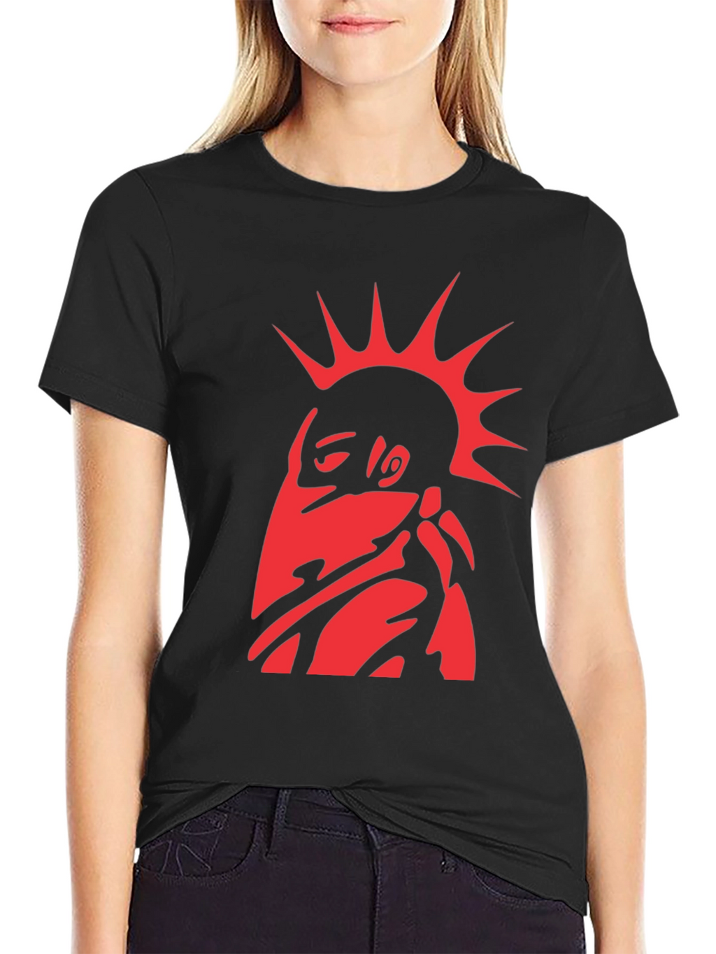 Edgy Red Punk Graphic T-Shirt