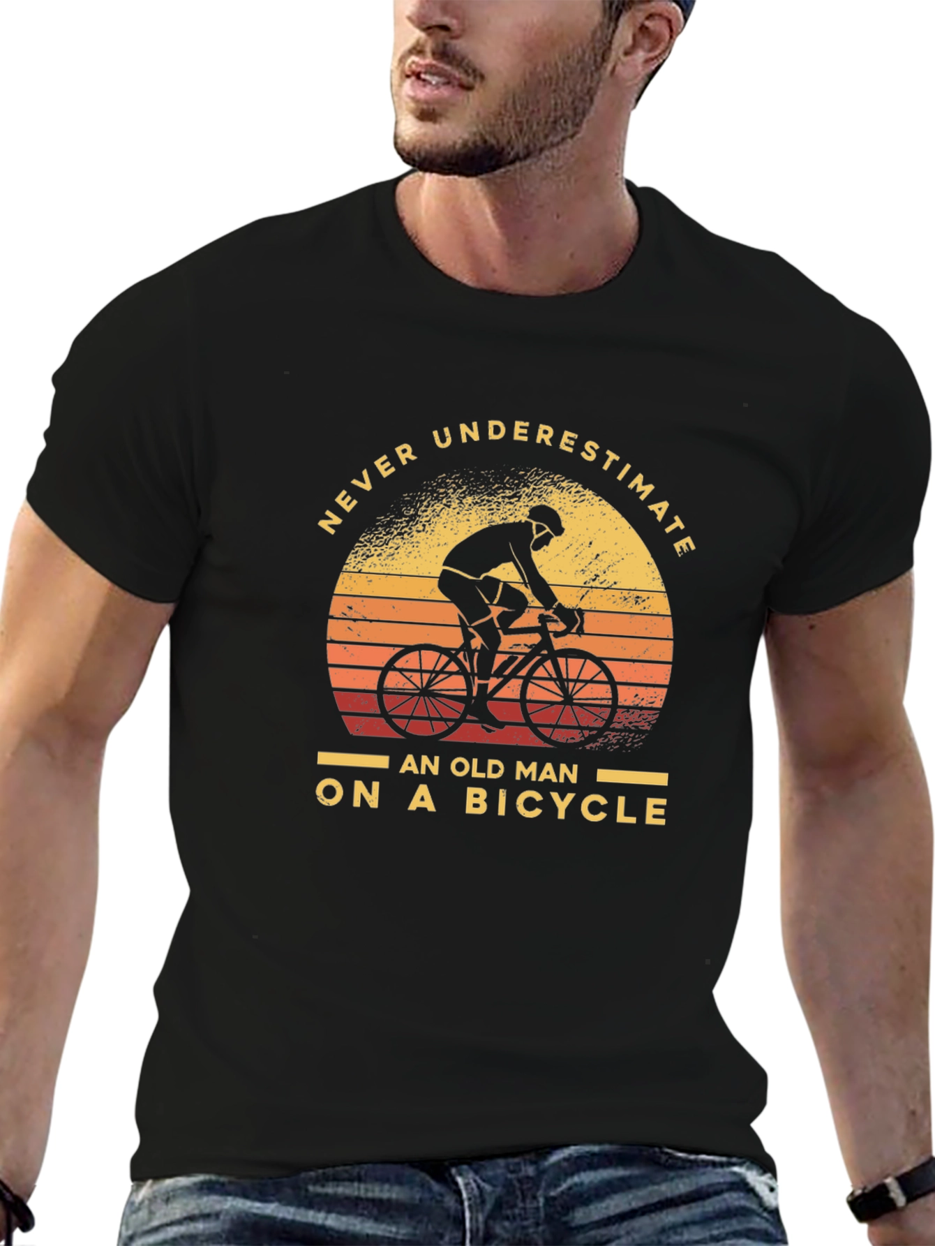 Never Underestimate Old Man On Bicycle T-Shirt