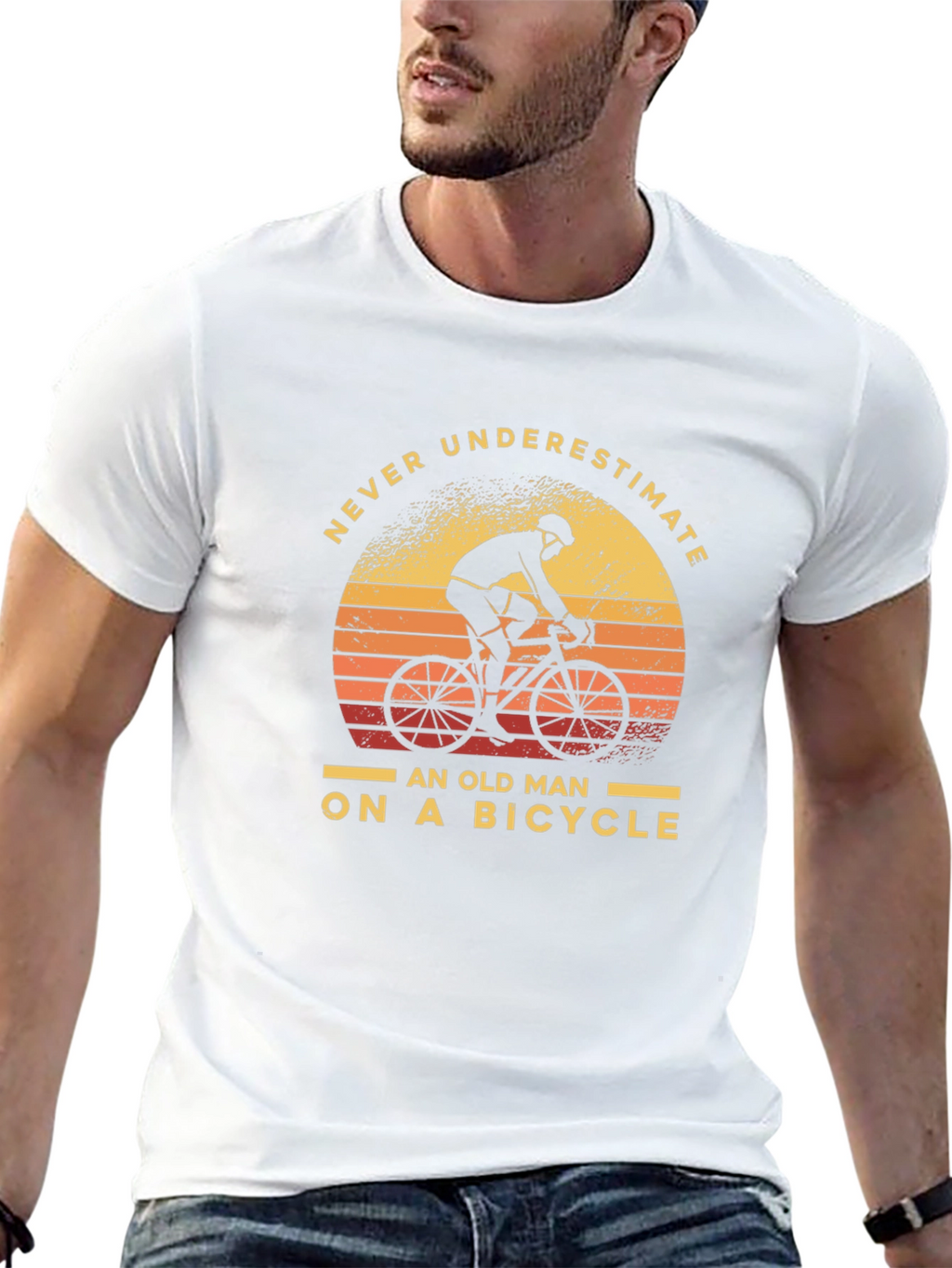 Never Underestimate Old Man On Bicycle T-Shirt