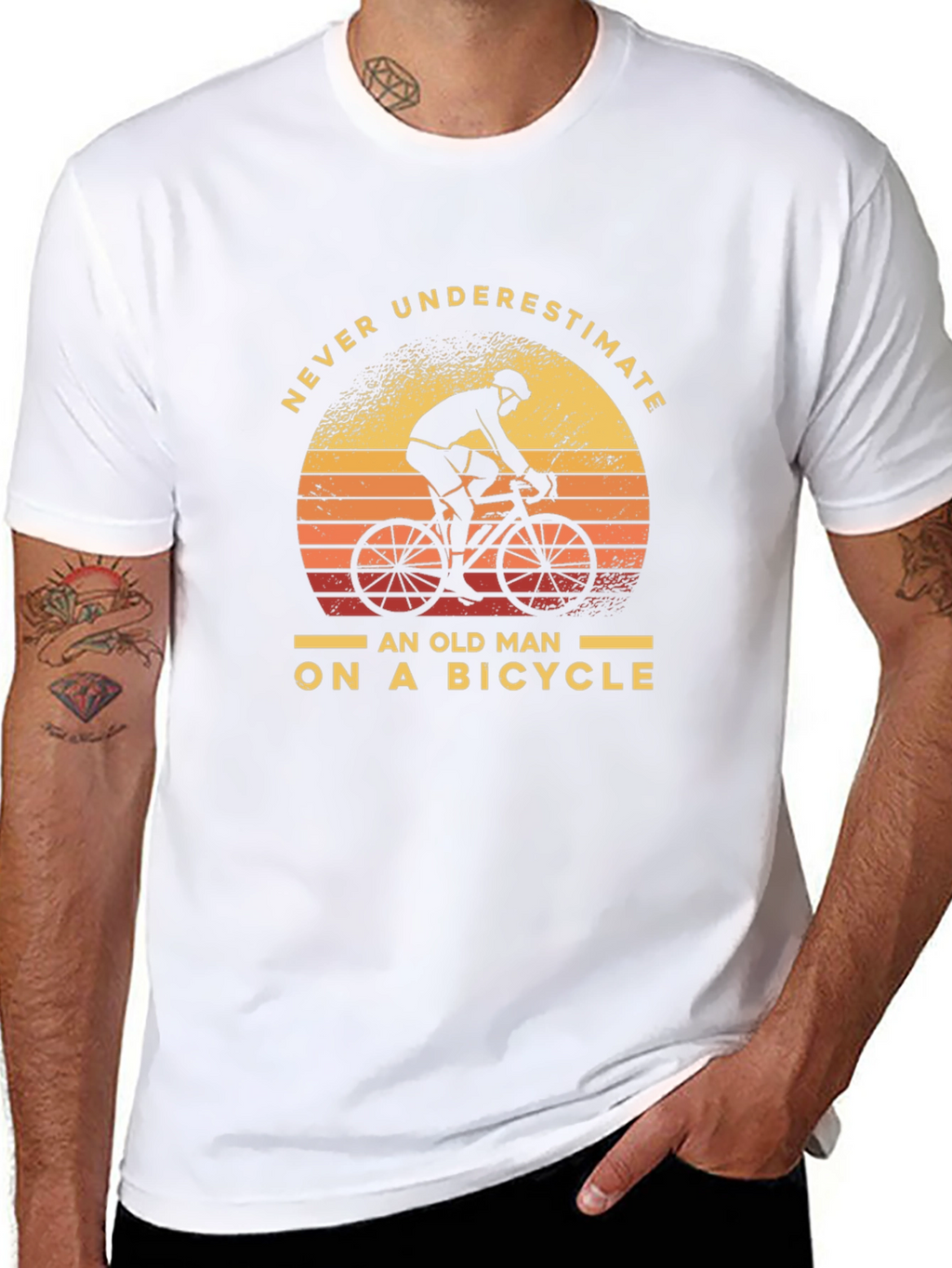 Never Underestimate Old Man On Bicycle T-Shirt