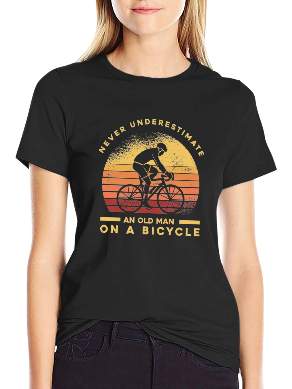 Never Underestimate Old Man On Bicycle T-Shirt