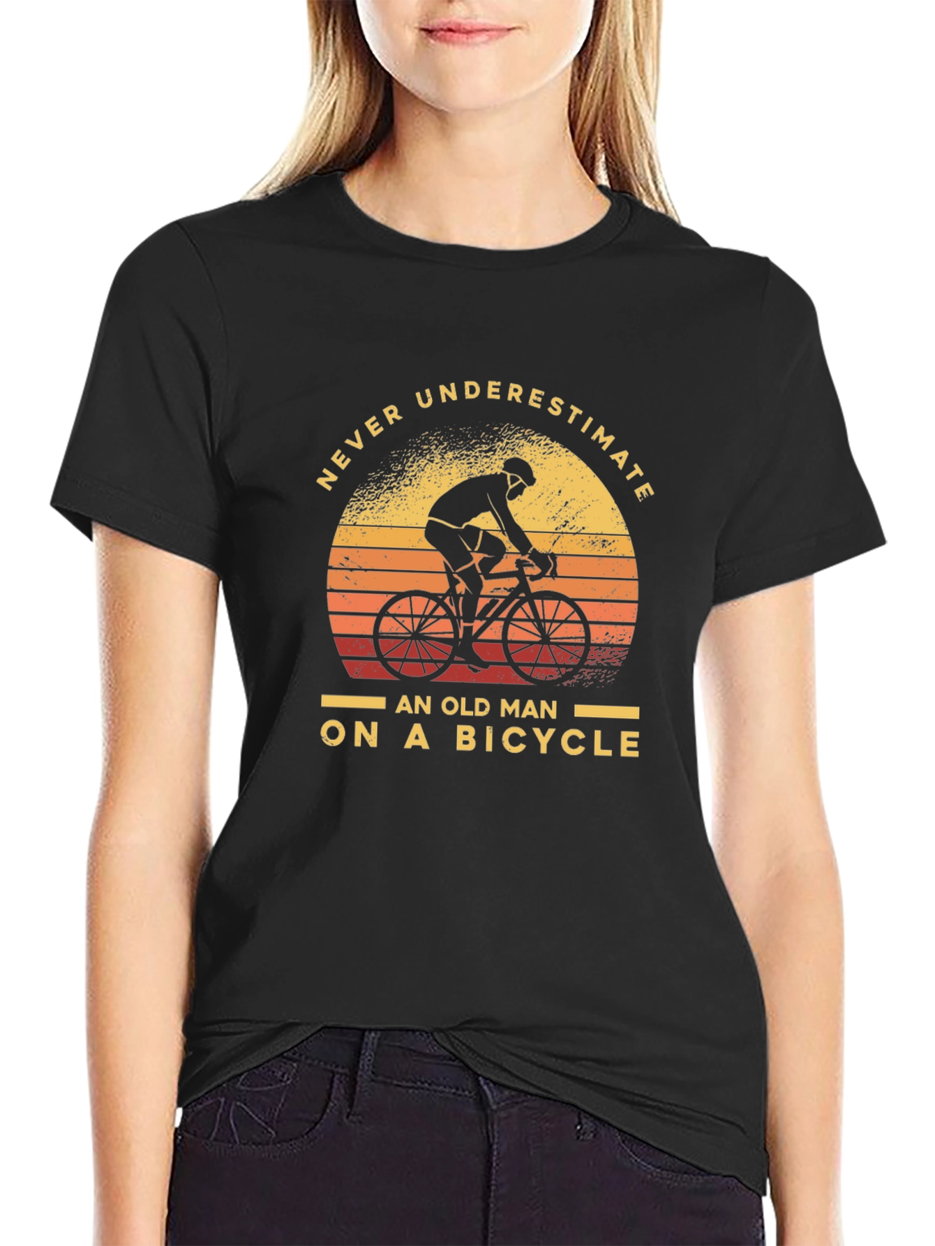 Never Underestimate Old Man On Bicycle T-Shirt