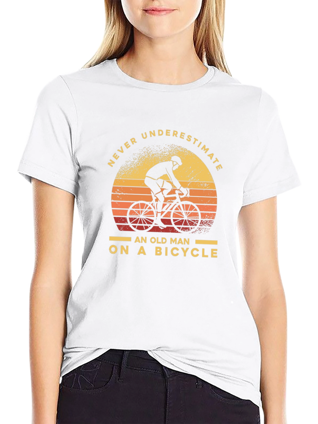 Never Underestimate Old Man On Bicycle T-Shirt