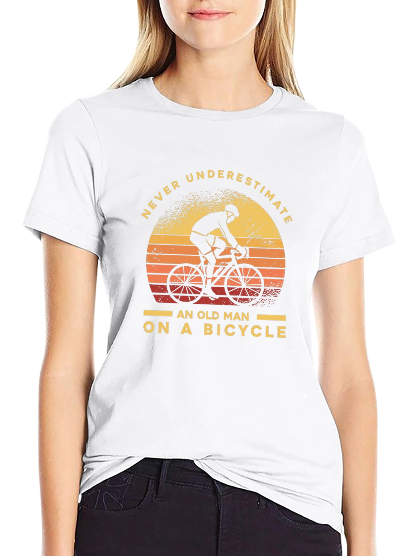 Never Underestimate Old Man On Bicycle T-Shirt