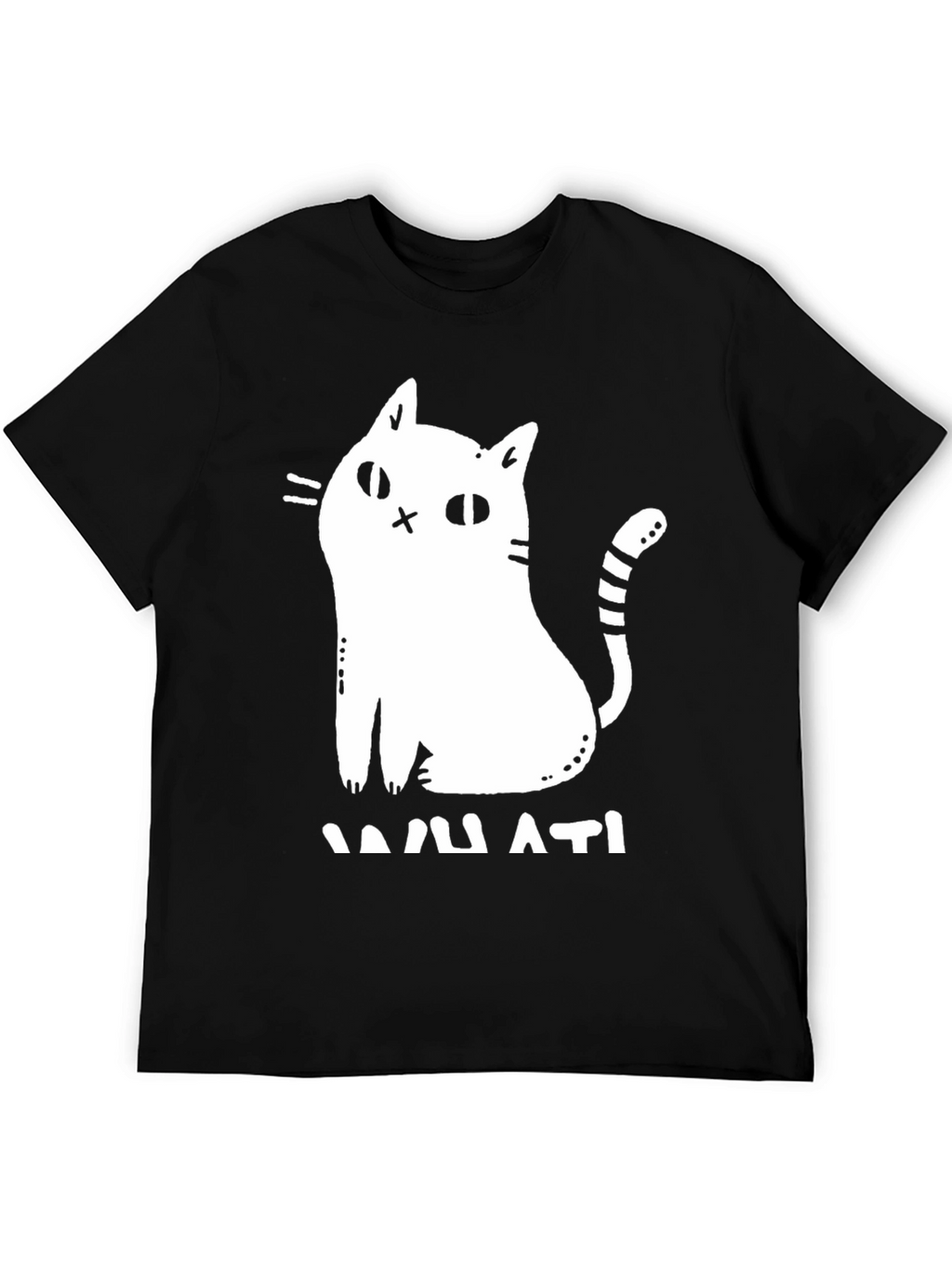 Humorous Cat Graphic T-Shirt - Black