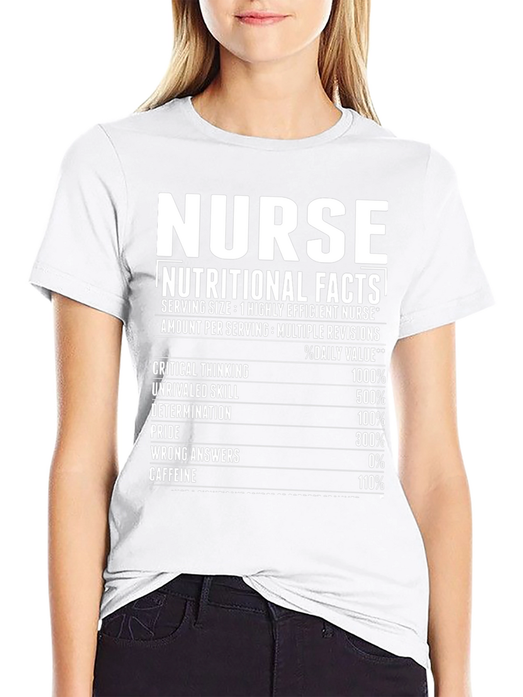Nurse Nutritional Facts Graphic T-Shirt