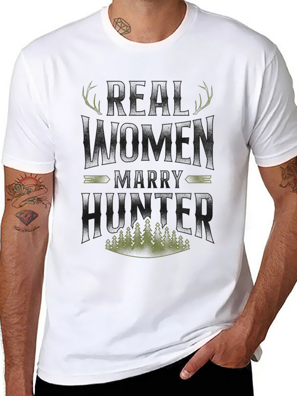 Real Women Marry Hunters Graphic Tee