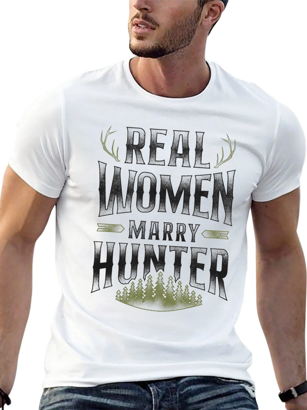 Real Women Marry Hunters Graphic Tee
