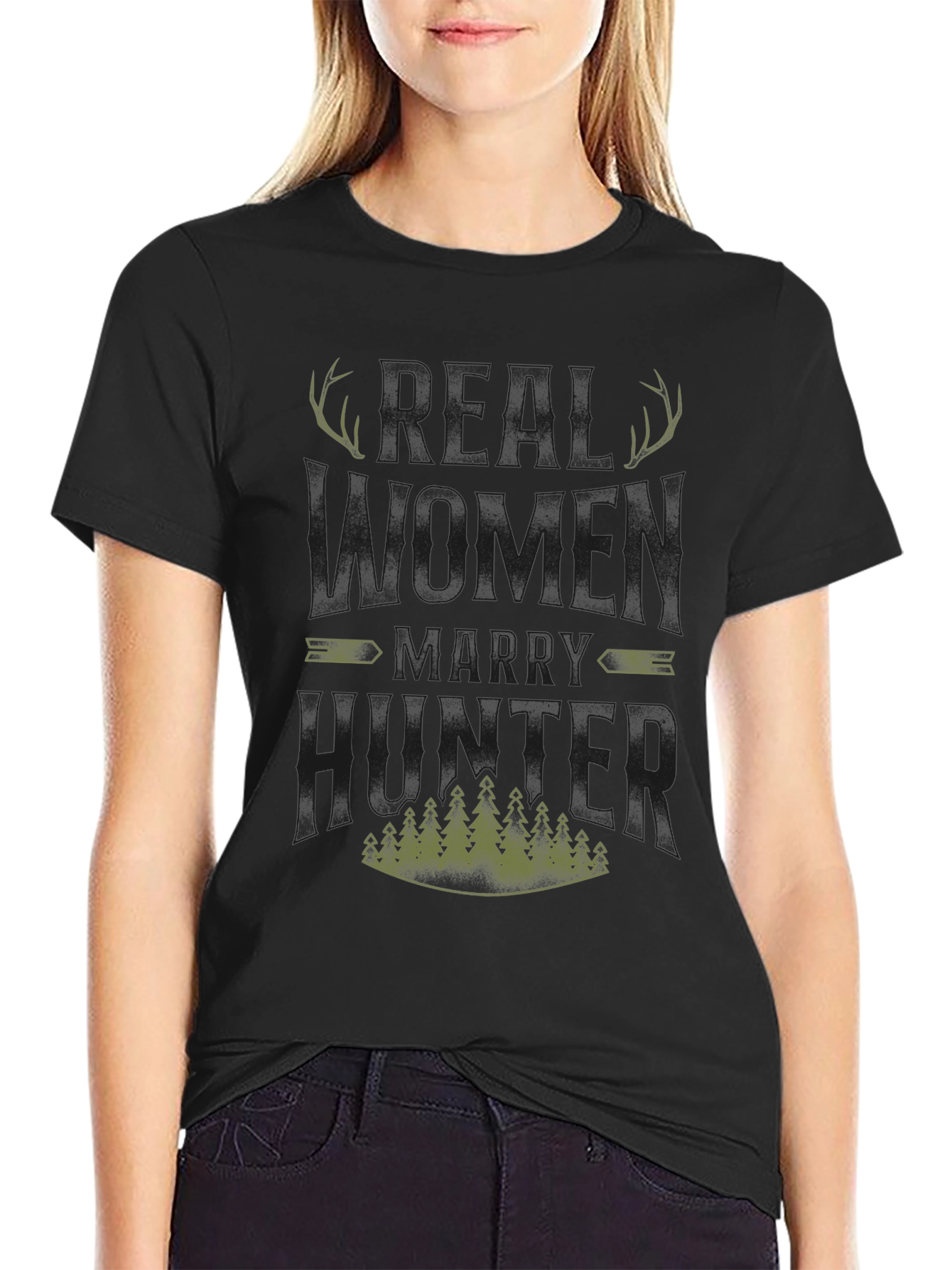Real Women Marry Hunters Graphic Tee