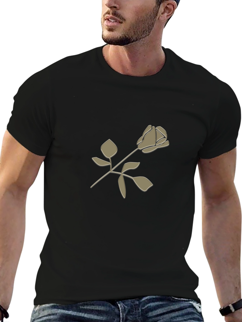 Rose Graphic Black T-Shirt