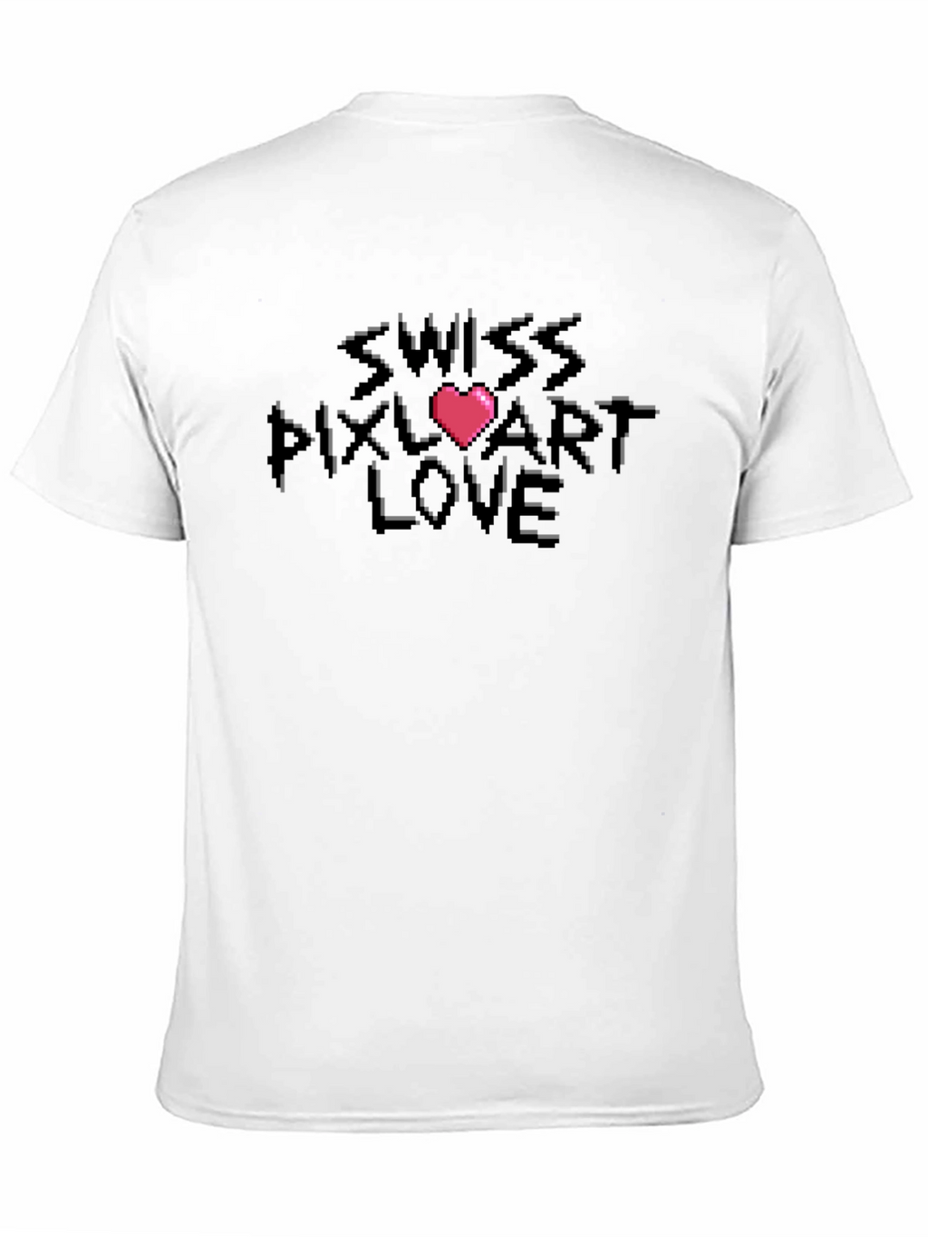 Swiss Pixel Art Love Black T-Shirt