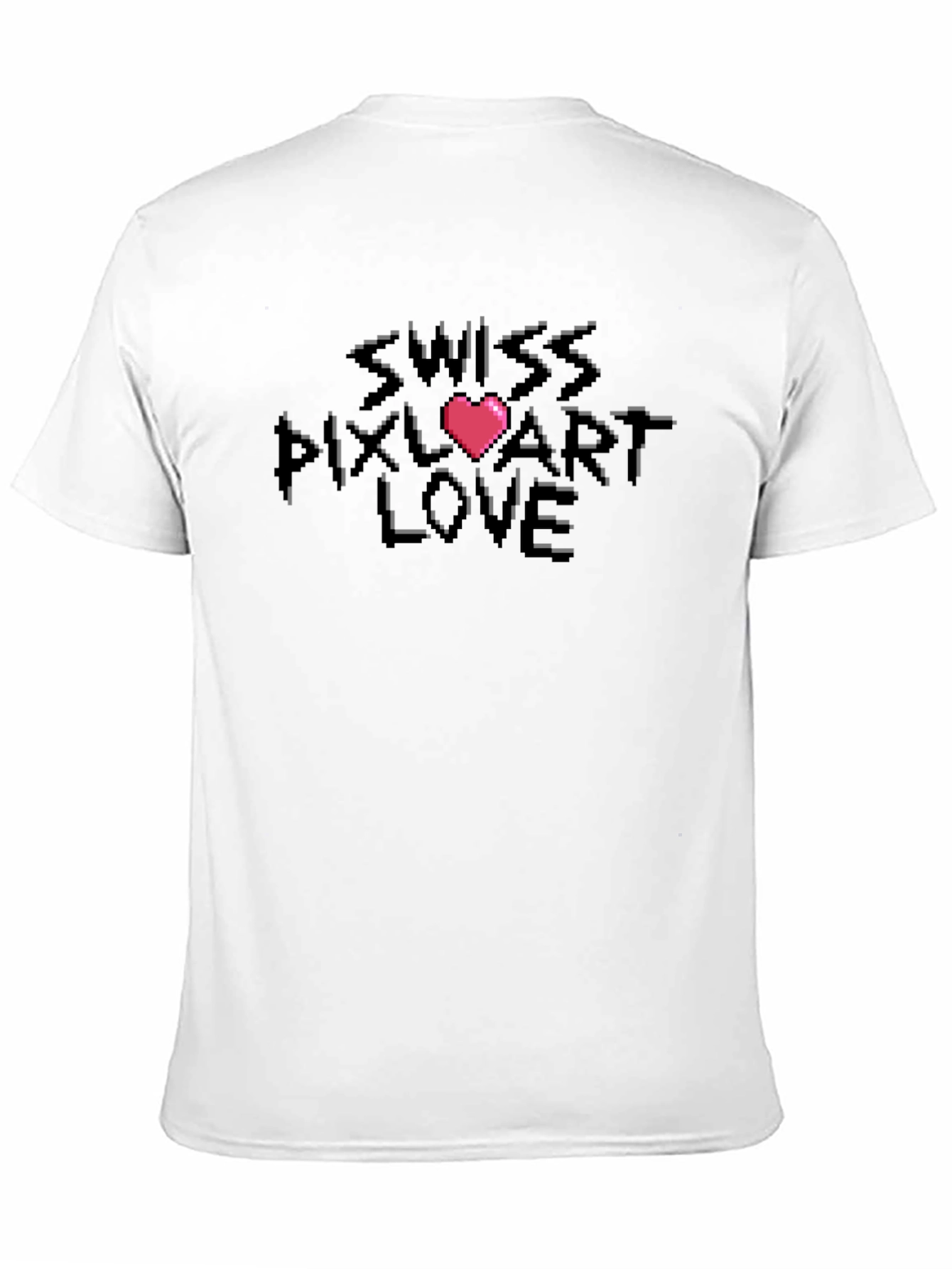 Swiss Pixel Art Love Black T-Shirt