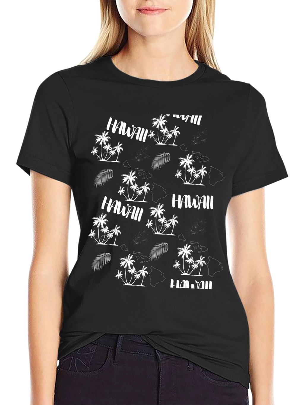 Hawaii Themed Black T-Shirt