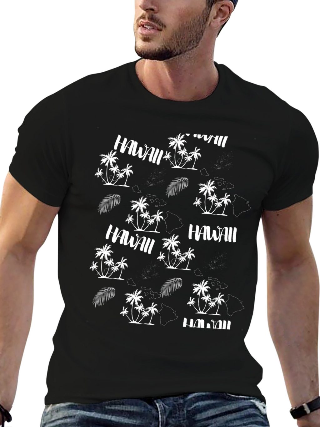 Hawaii Themed Black T-Shirt