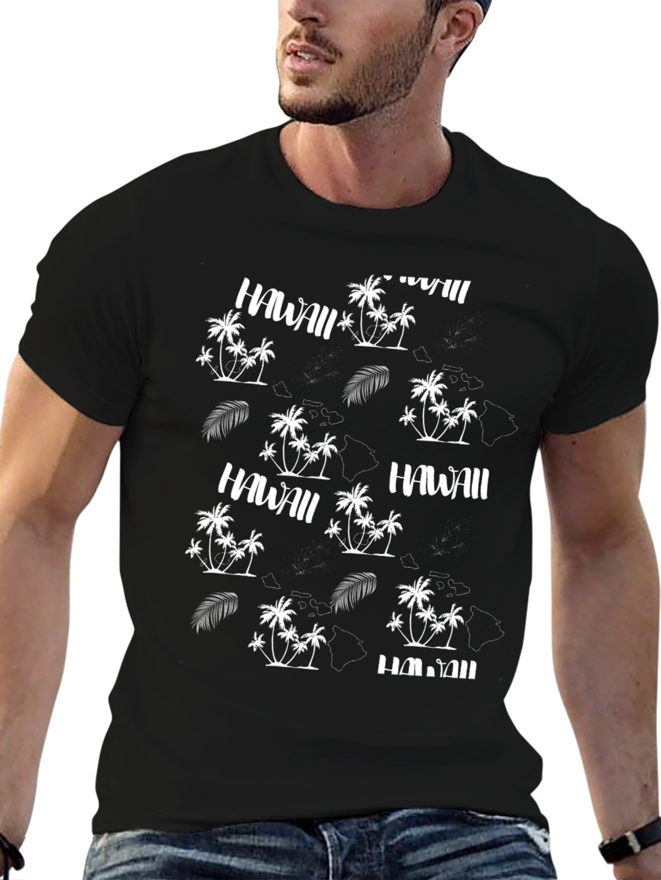 Hawaii Themed Black T-Shirt